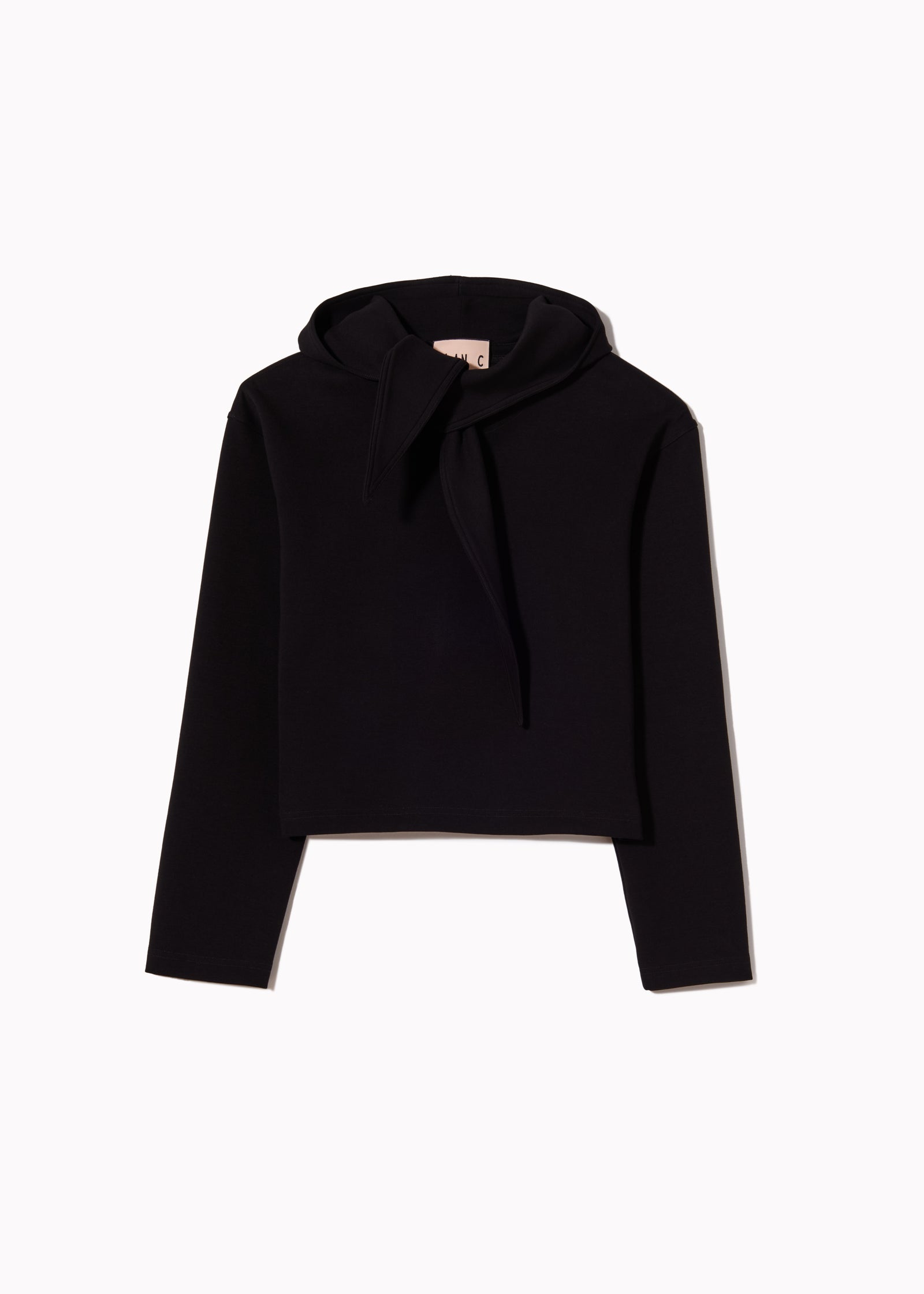 SCARF COLLAR CROPPED SWEATSHIRT