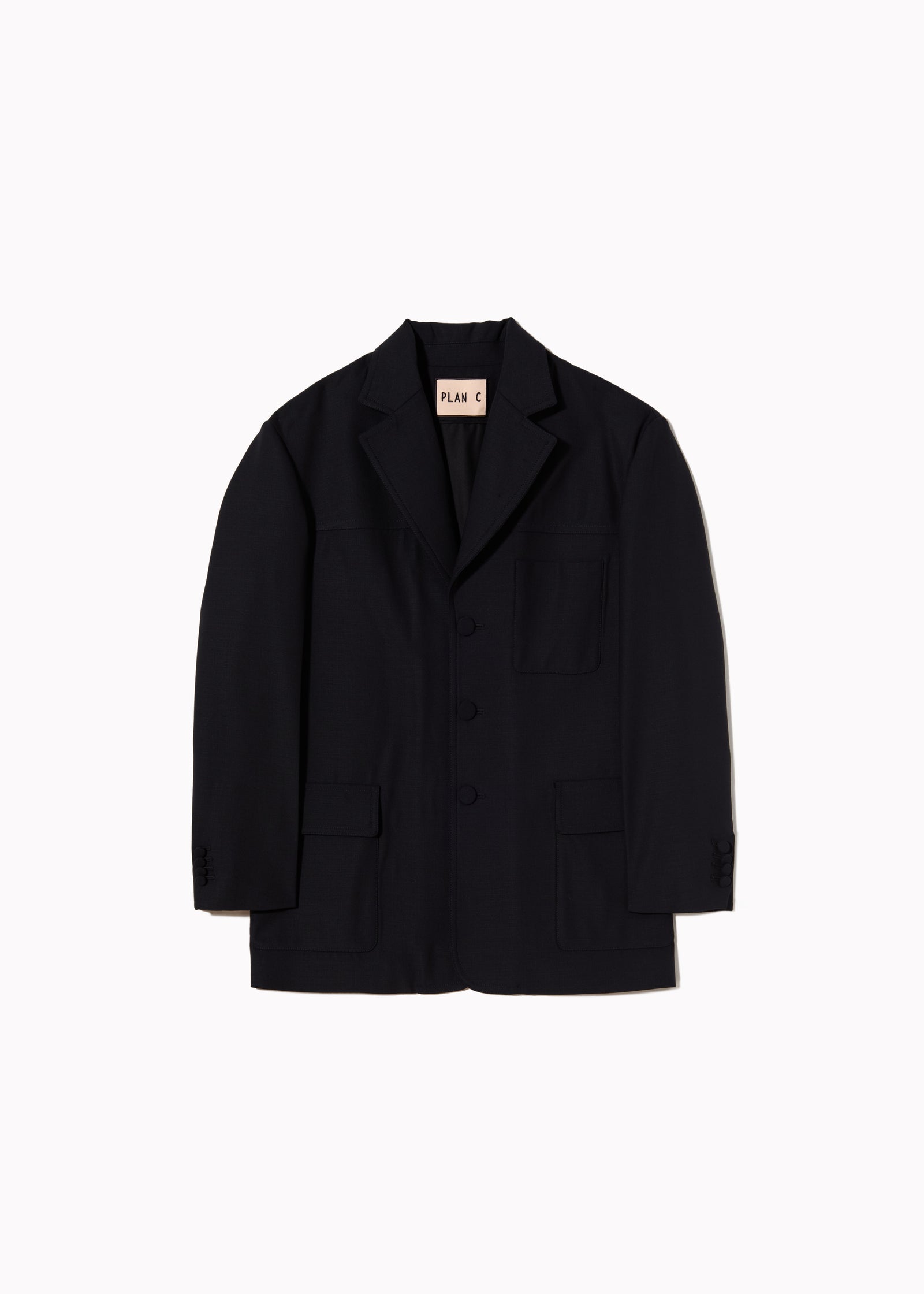 WOOL GABARDINE UTILITY BLAZER