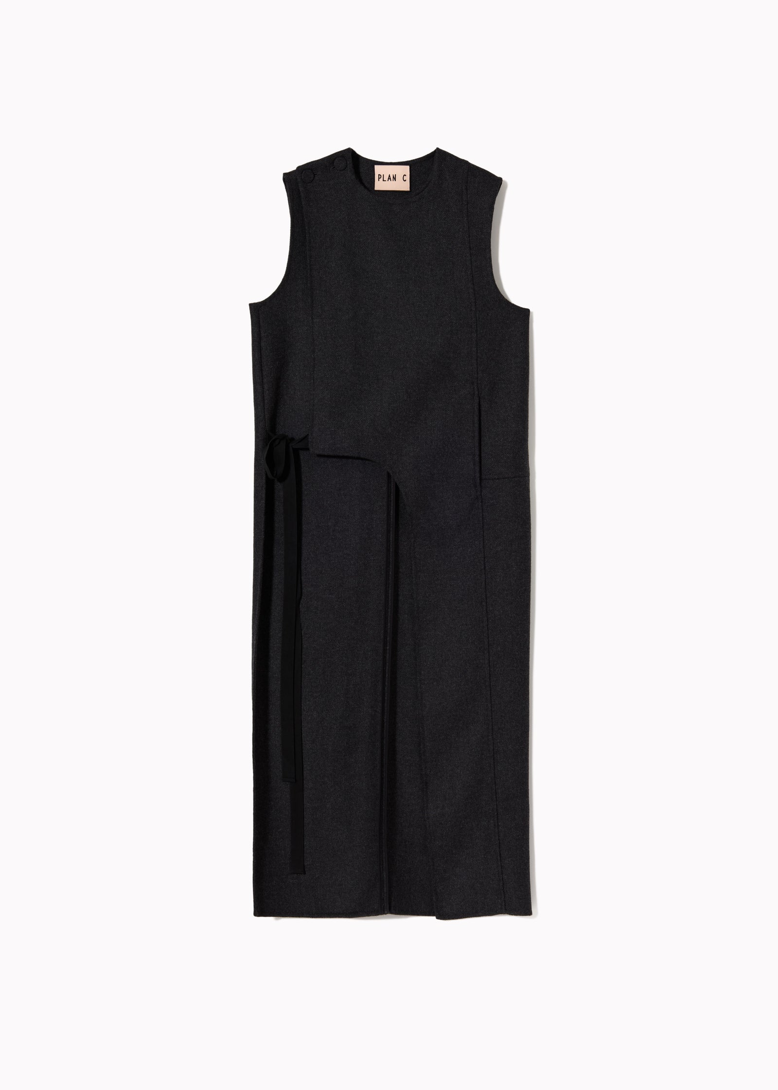 DOUBLE WOOL ASYMMETRIC VEST