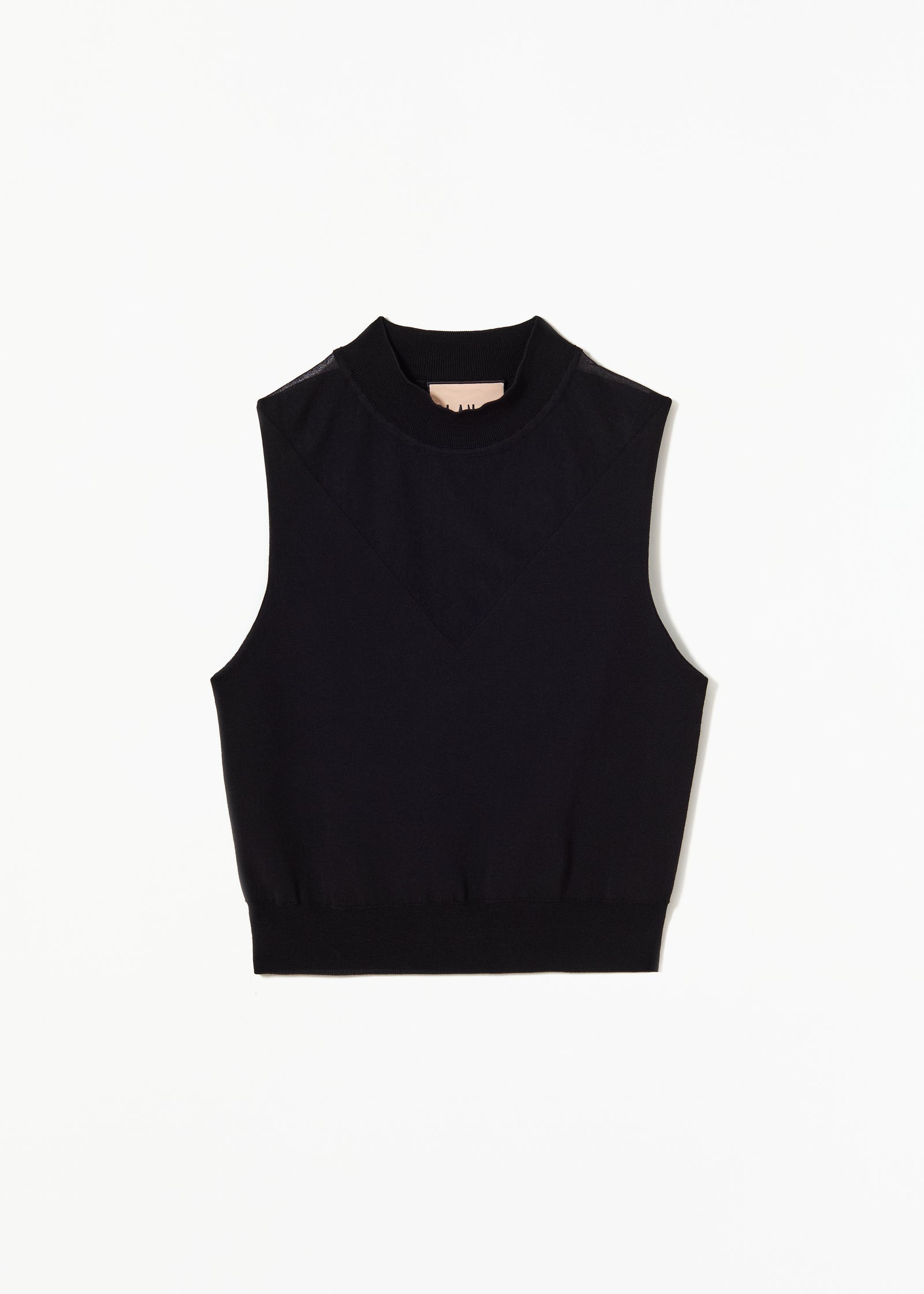 INTARSIA COTTON BLACK VEST