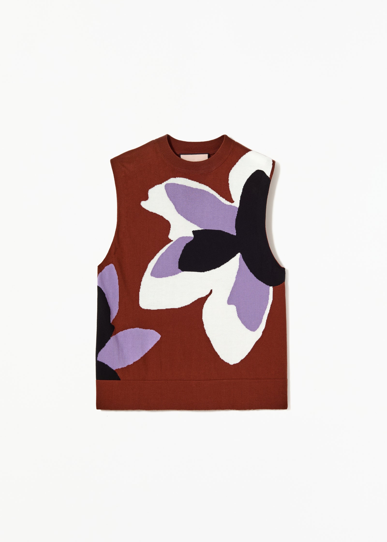 FLOWER INTARSIA COTTON VEST