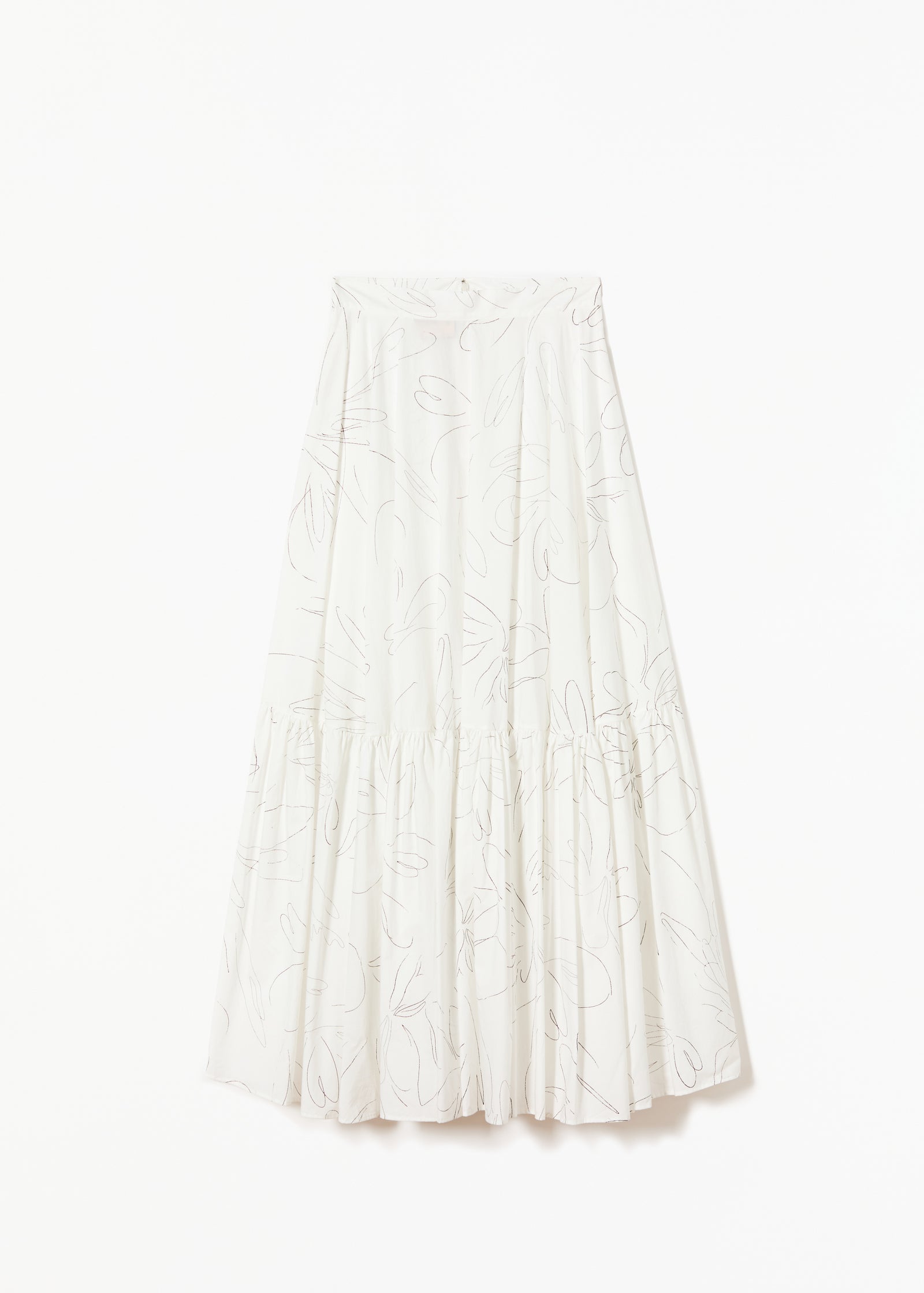 COTTON FLOWER PRINT LONG SKIRT