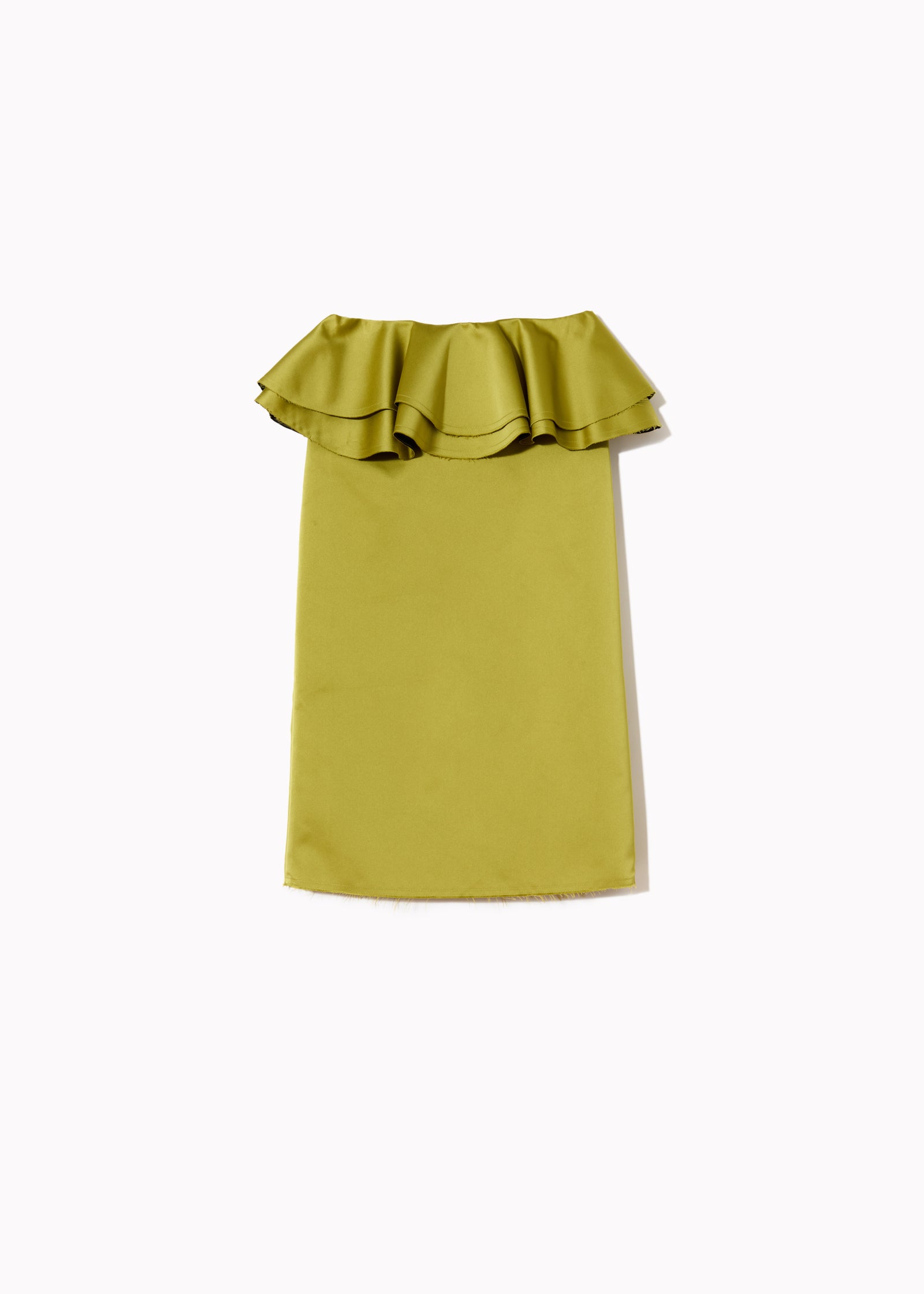 CITRON MIDI DUCHESSE SKIRT WITH RUFFLED WAIST