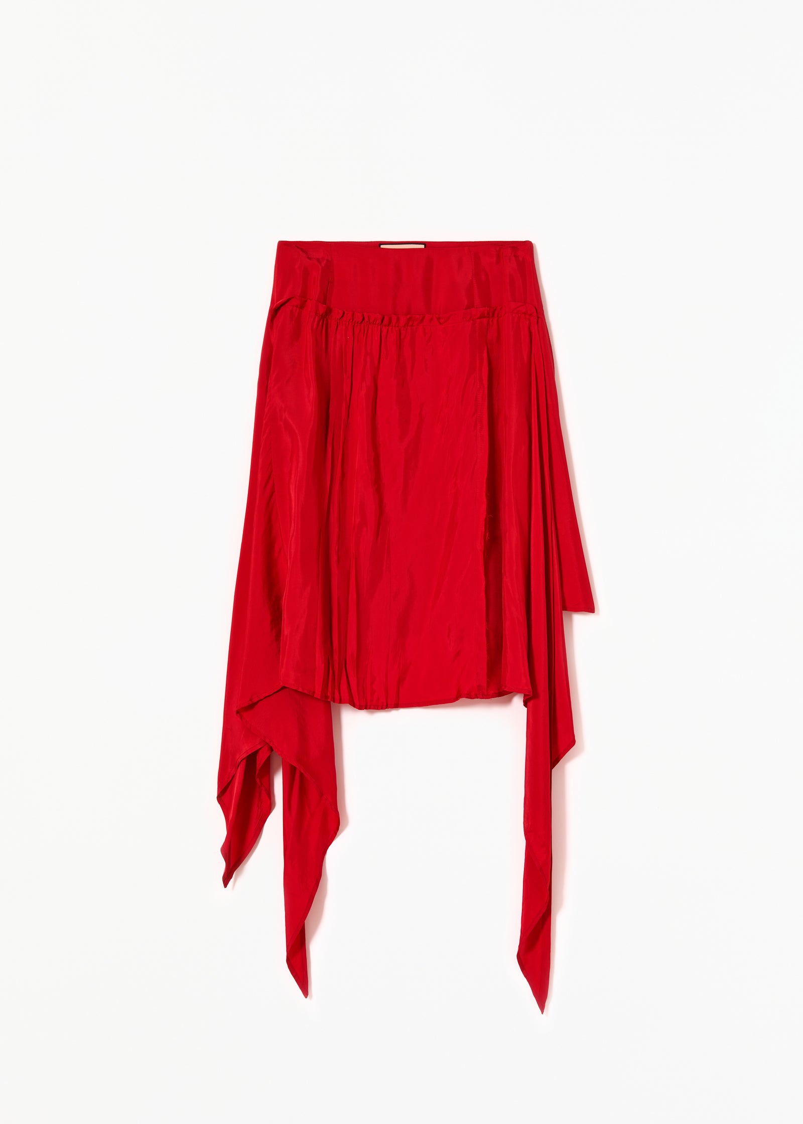 FIRE RED ASYMMETRIC SKIRT