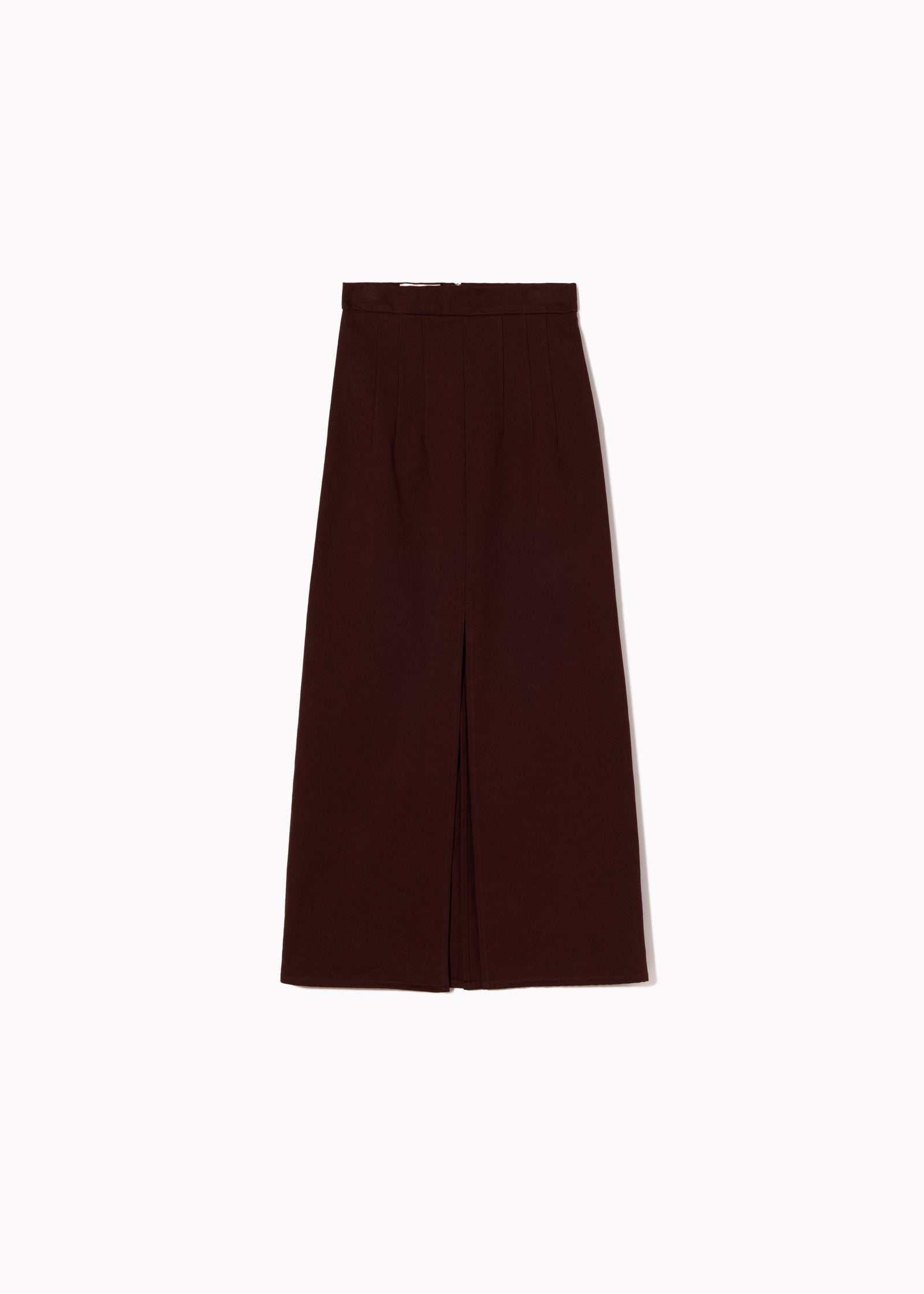 BROWN DRILL LONG SKIRT