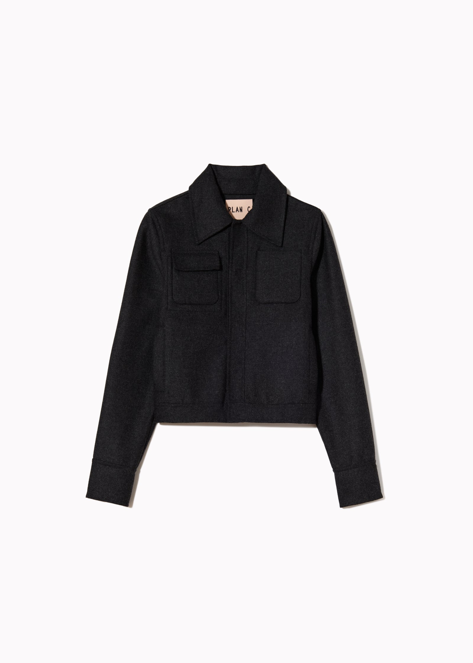 CROPPED DOUBLE MELANGE WOOL JACKET