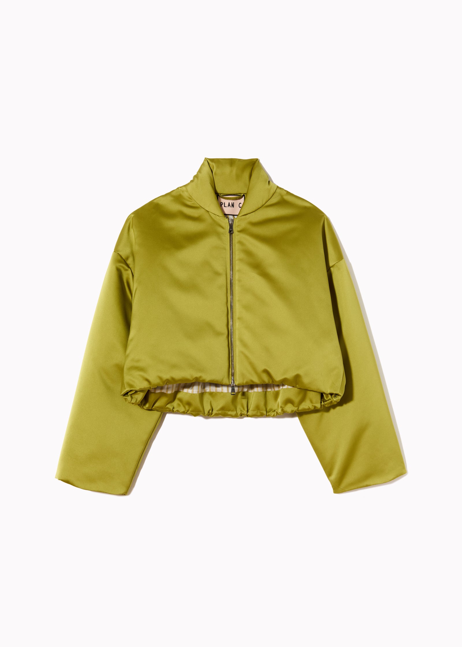CITRON CROPPED DUCHESSE BOMBER JACKET