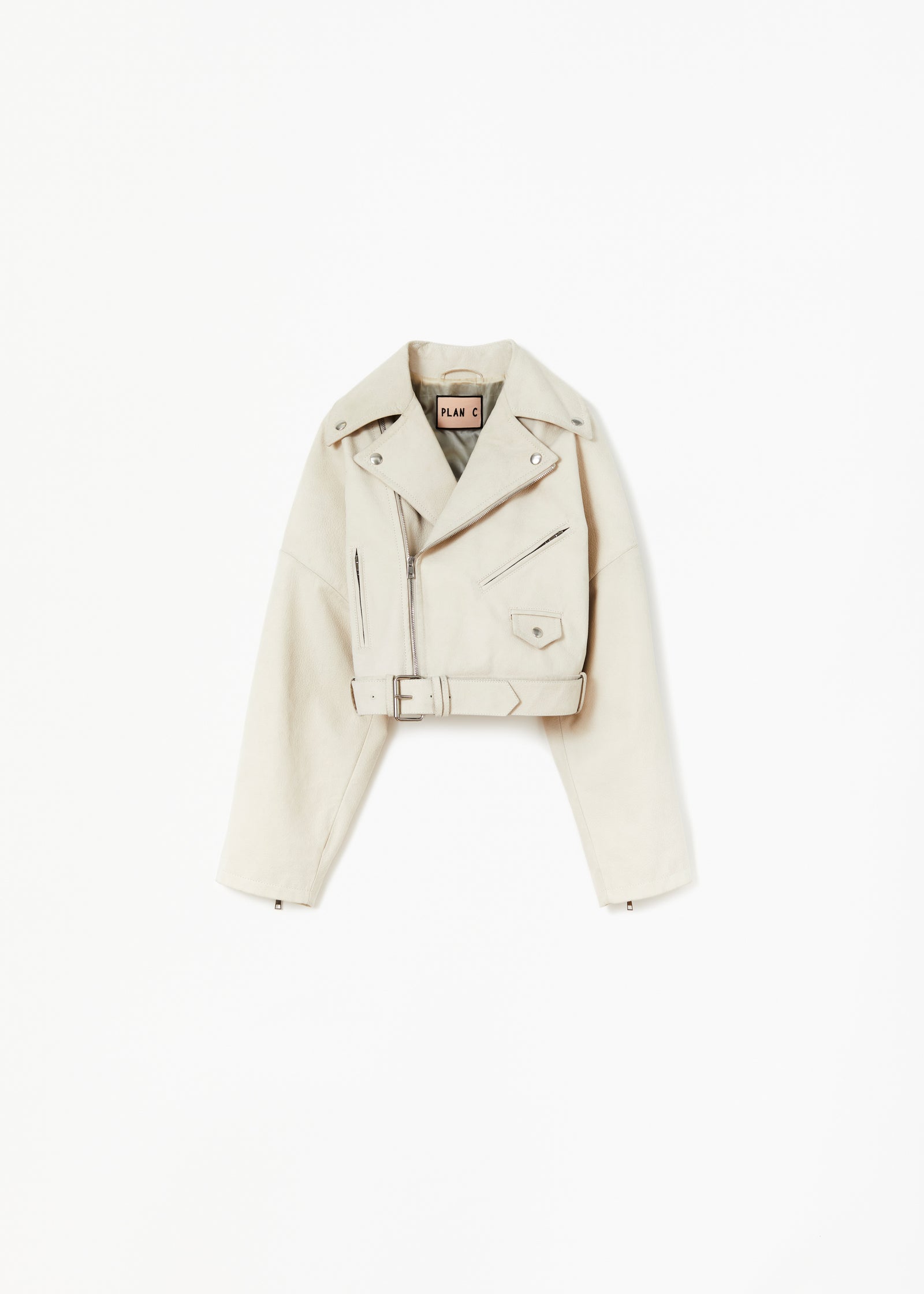 CROPPED LEATHER BIKER JACKET