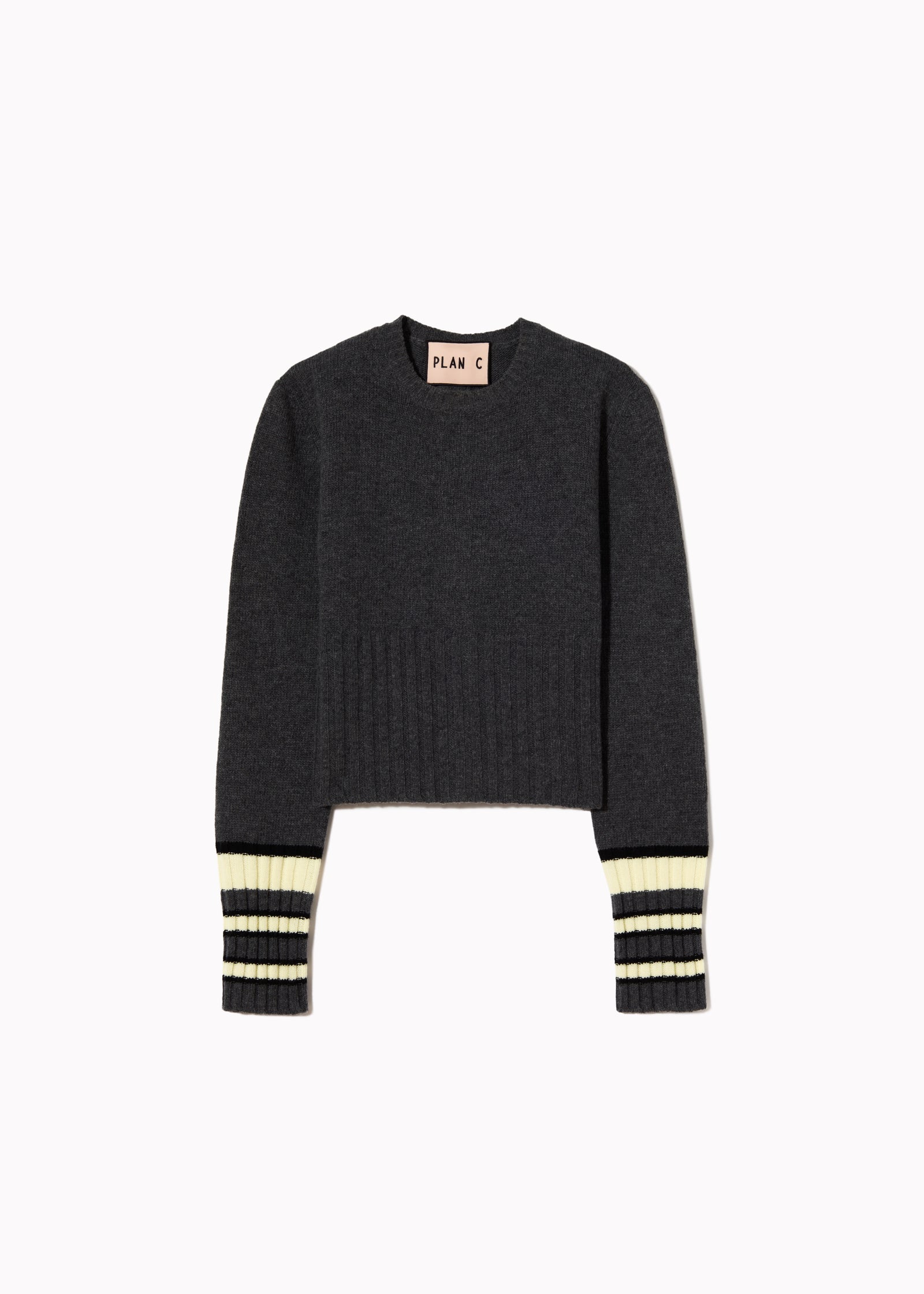 MAGLIONE GIROCOLLO CON POLSINI A RIGHE