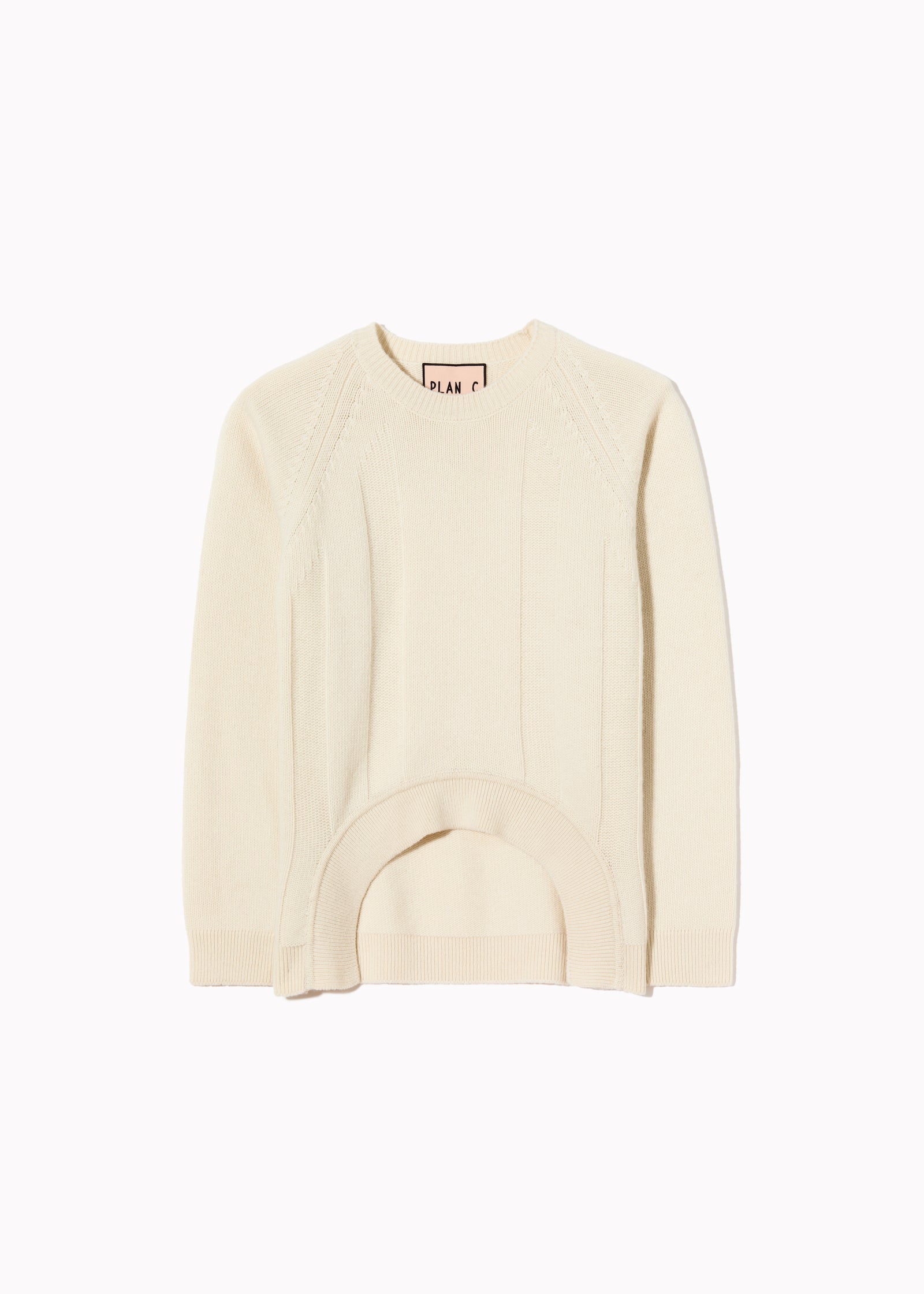 ASYMMETRIC BUTTER WOOL CASHMERE SWEATER