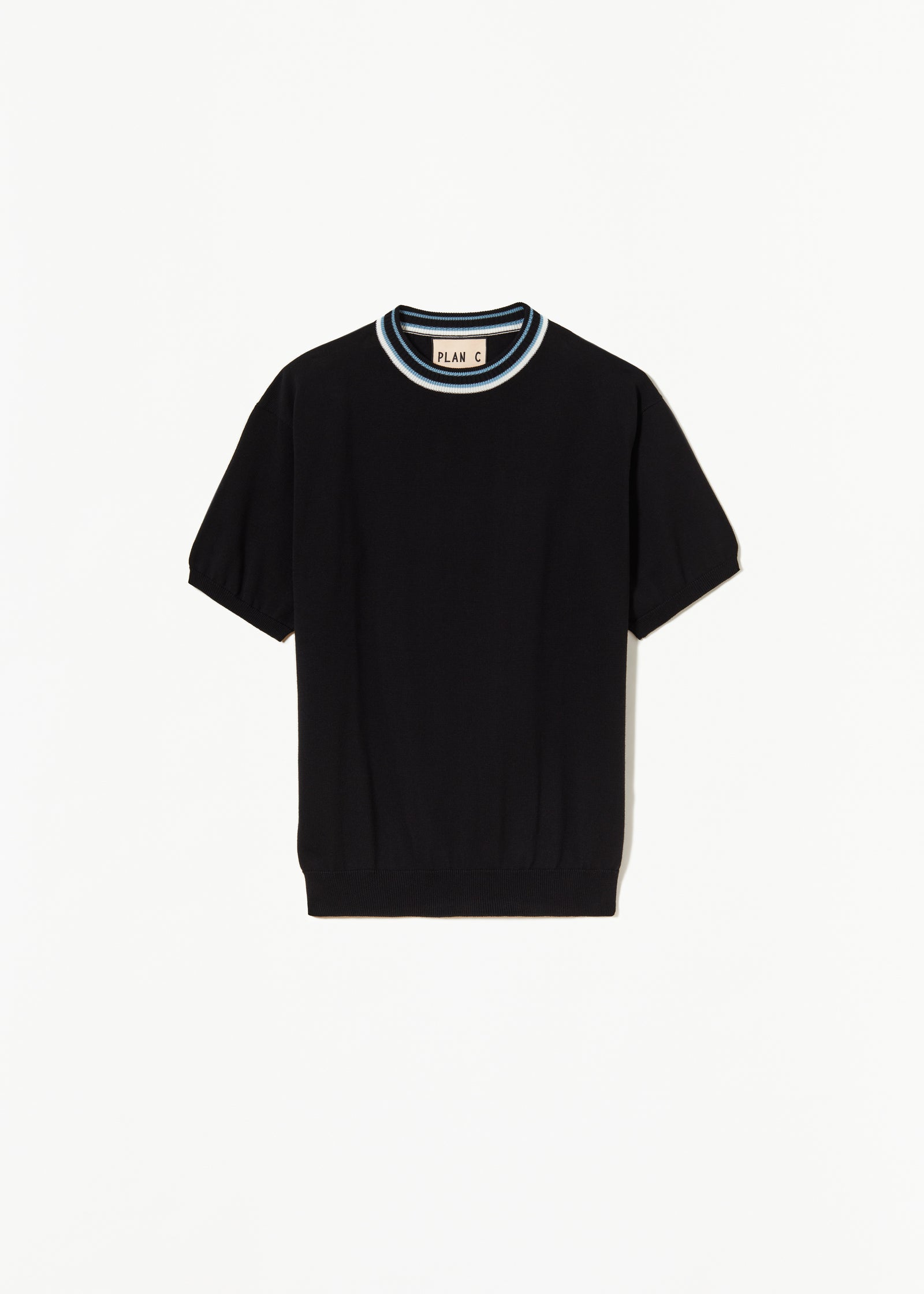 BLACK COTTON KNITTED SWEATER