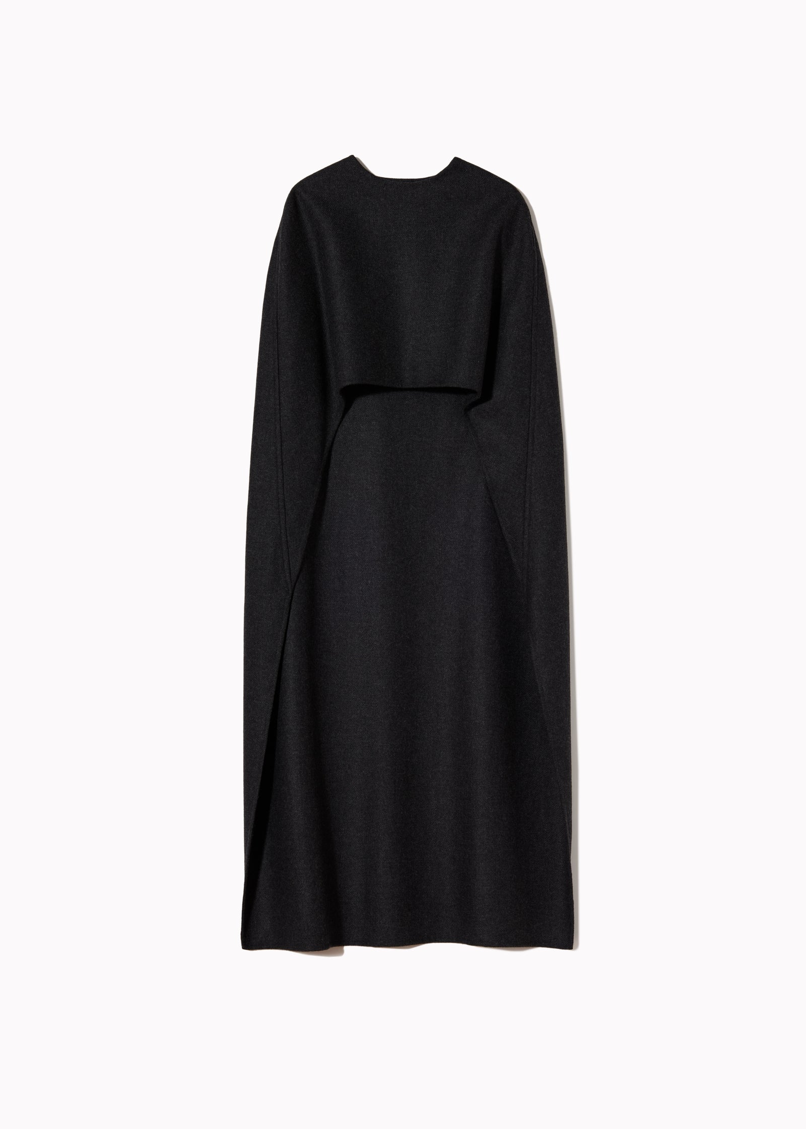 DOUBLE WOOL GREY MELANGE CAPE