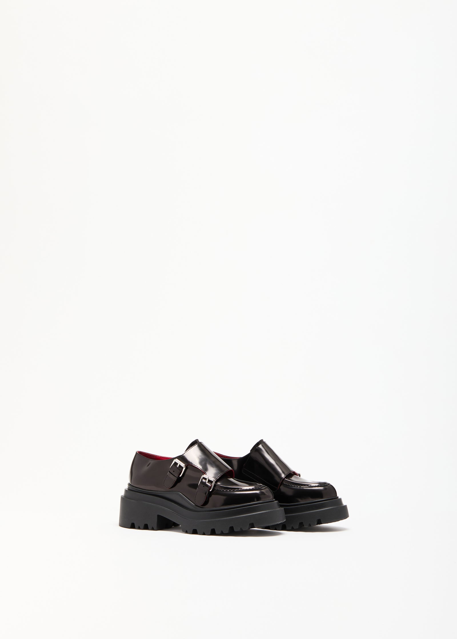 BLACK LEATHER LOAFERS WITH BUCKLES
