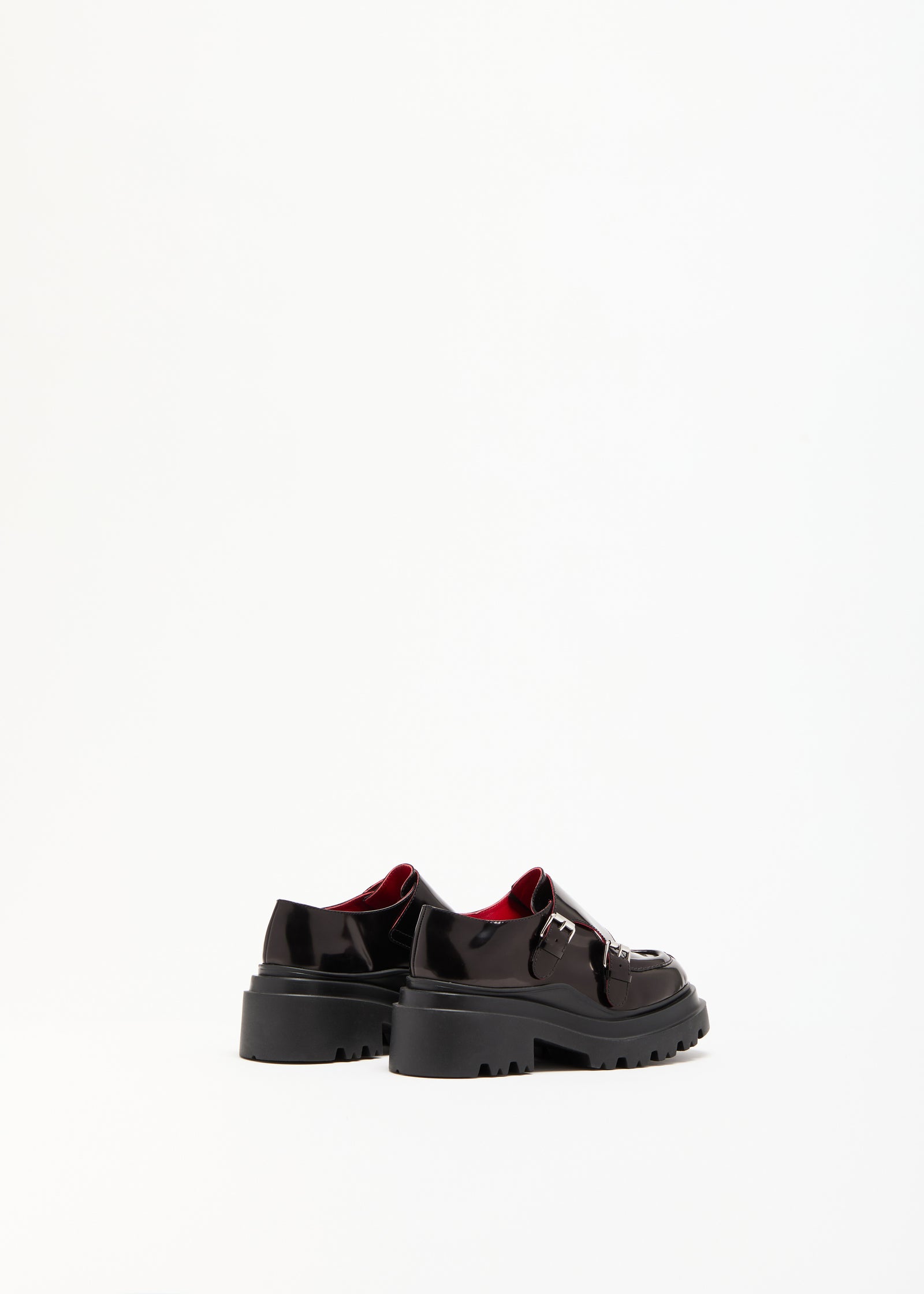 BLACK LEATHER LOAFERS WITH BUCKLES