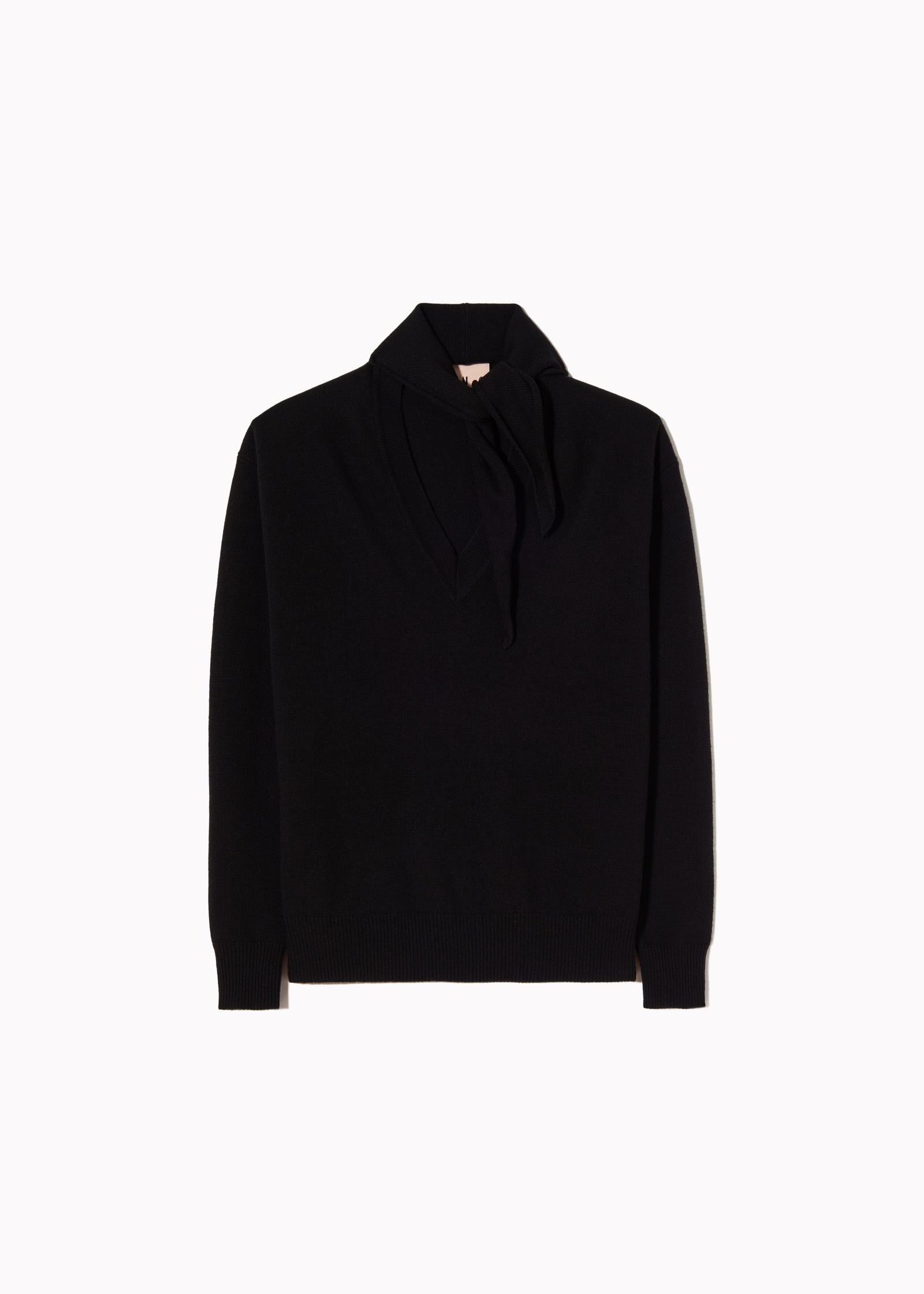 BLACK SWEATER WITH SHAWL