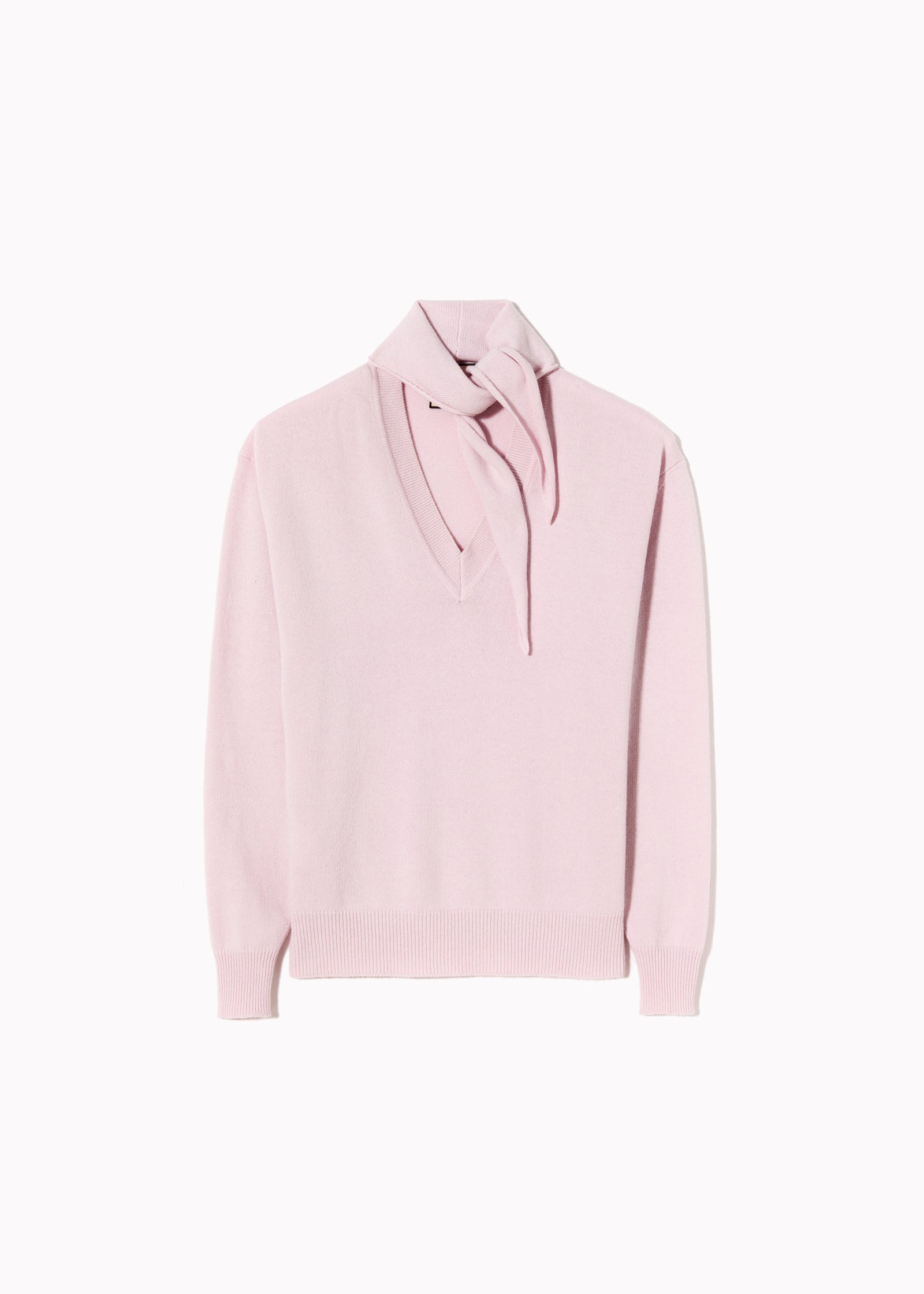 PINK V-NECK SWEATER WITH SHAWL