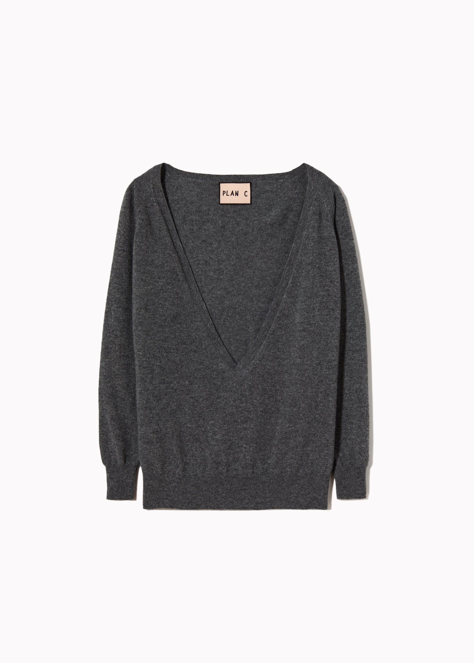 MAGLIONE GRIGIO CON SCOLLO A V PROFONDO