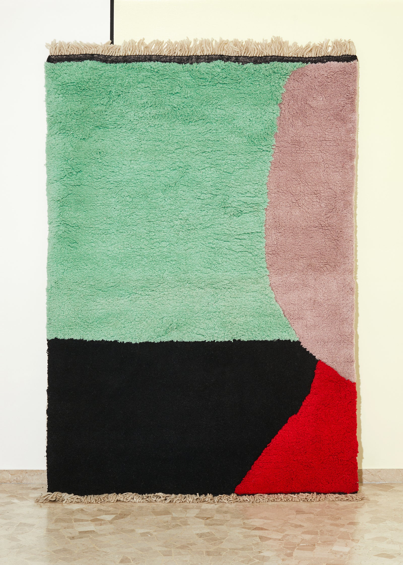 "NUOTATRICI" HAND-KNOTTED WOOL RUG