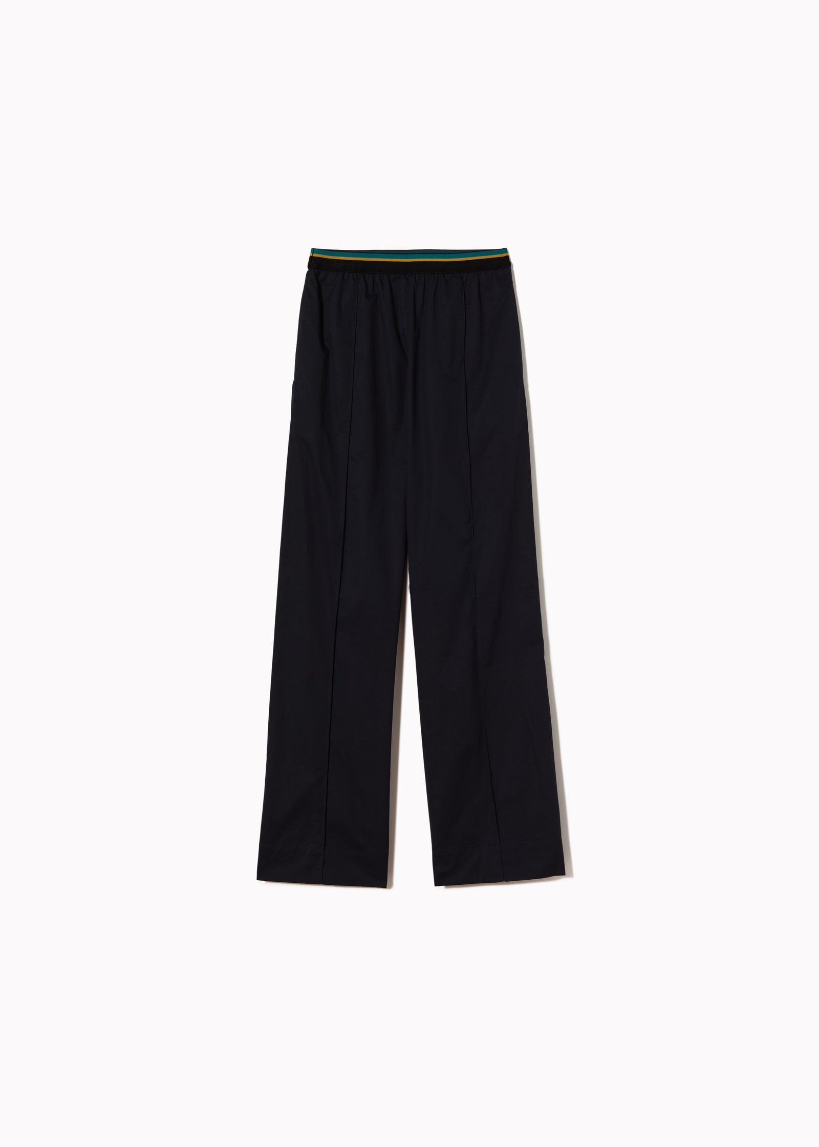 BLUE BLACK POPELINE TROUSERS