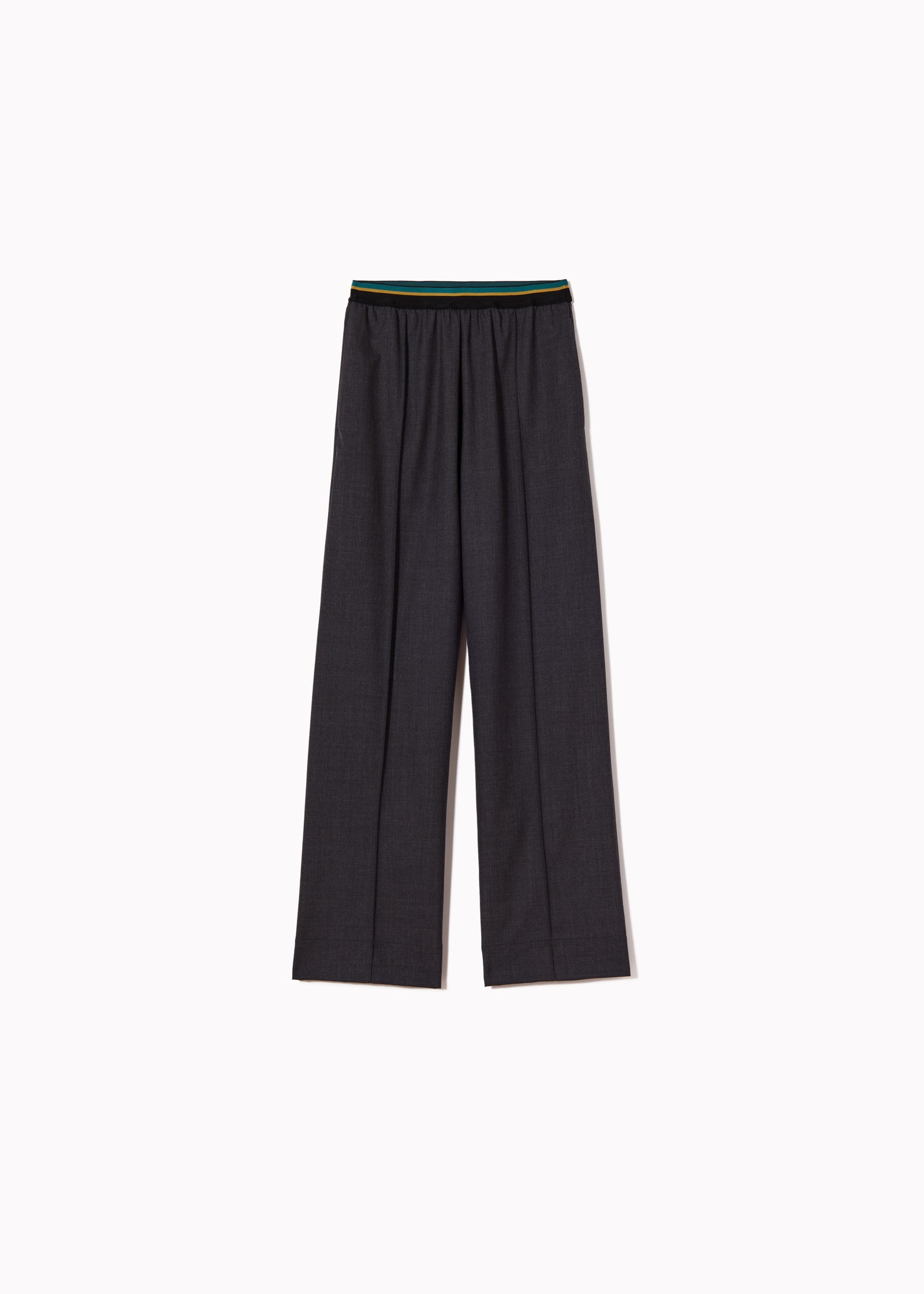 MELANGE WOOL TWILL TROUSERS