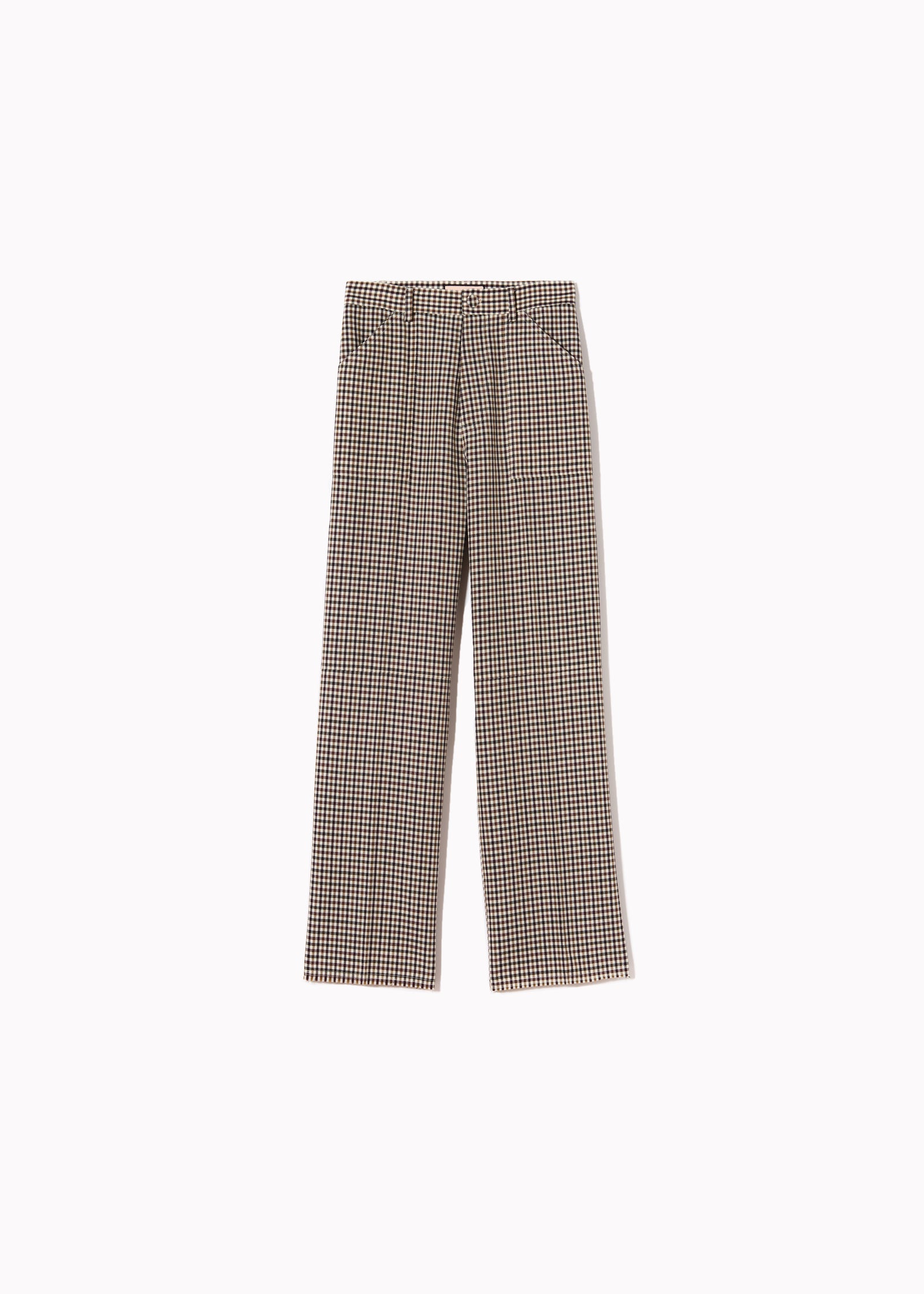 CHECK TAILORING WOOL UTILITY TROUSERS