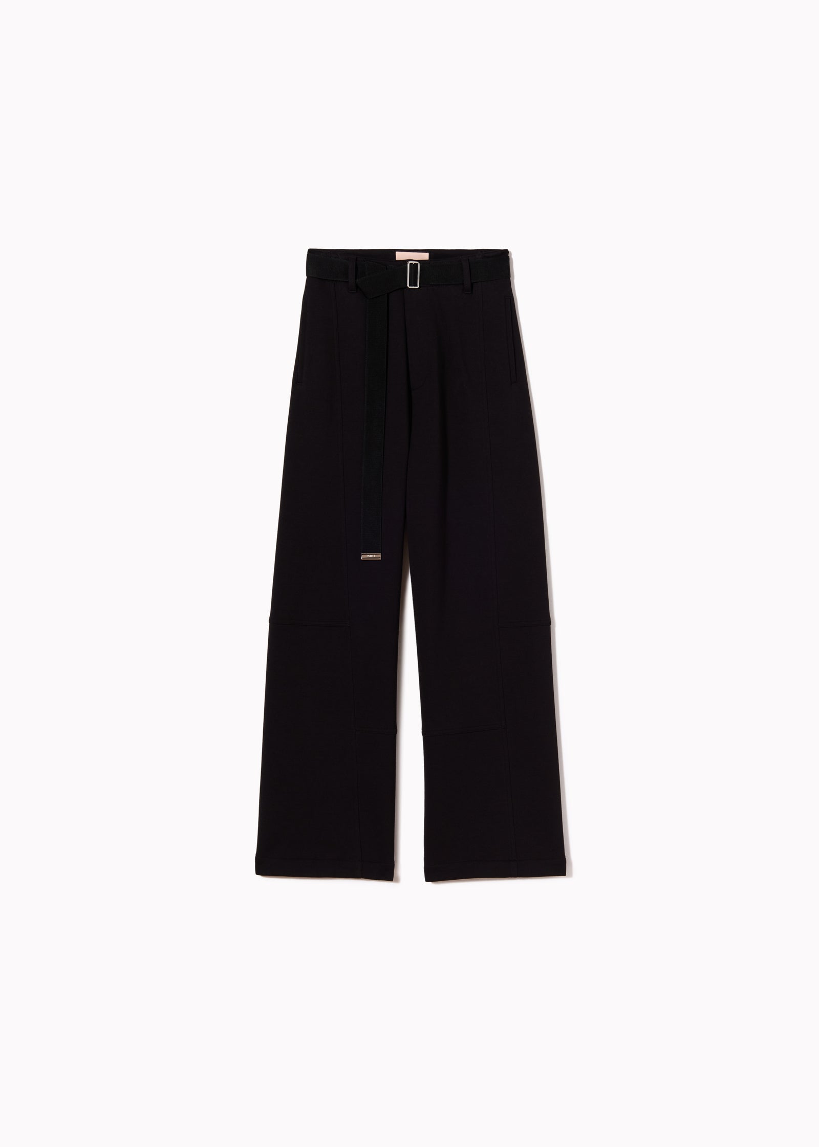 WIDE LEG BLACK FLEECE TROUSERS