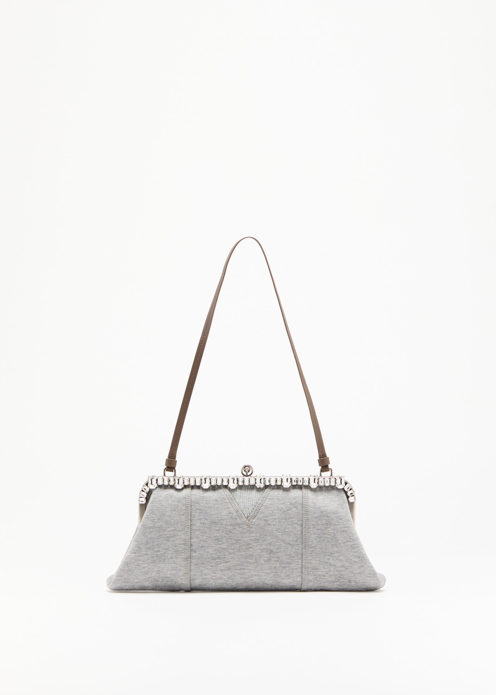 GRANITE FLEECE CLUTCH WITH CRYSTALS