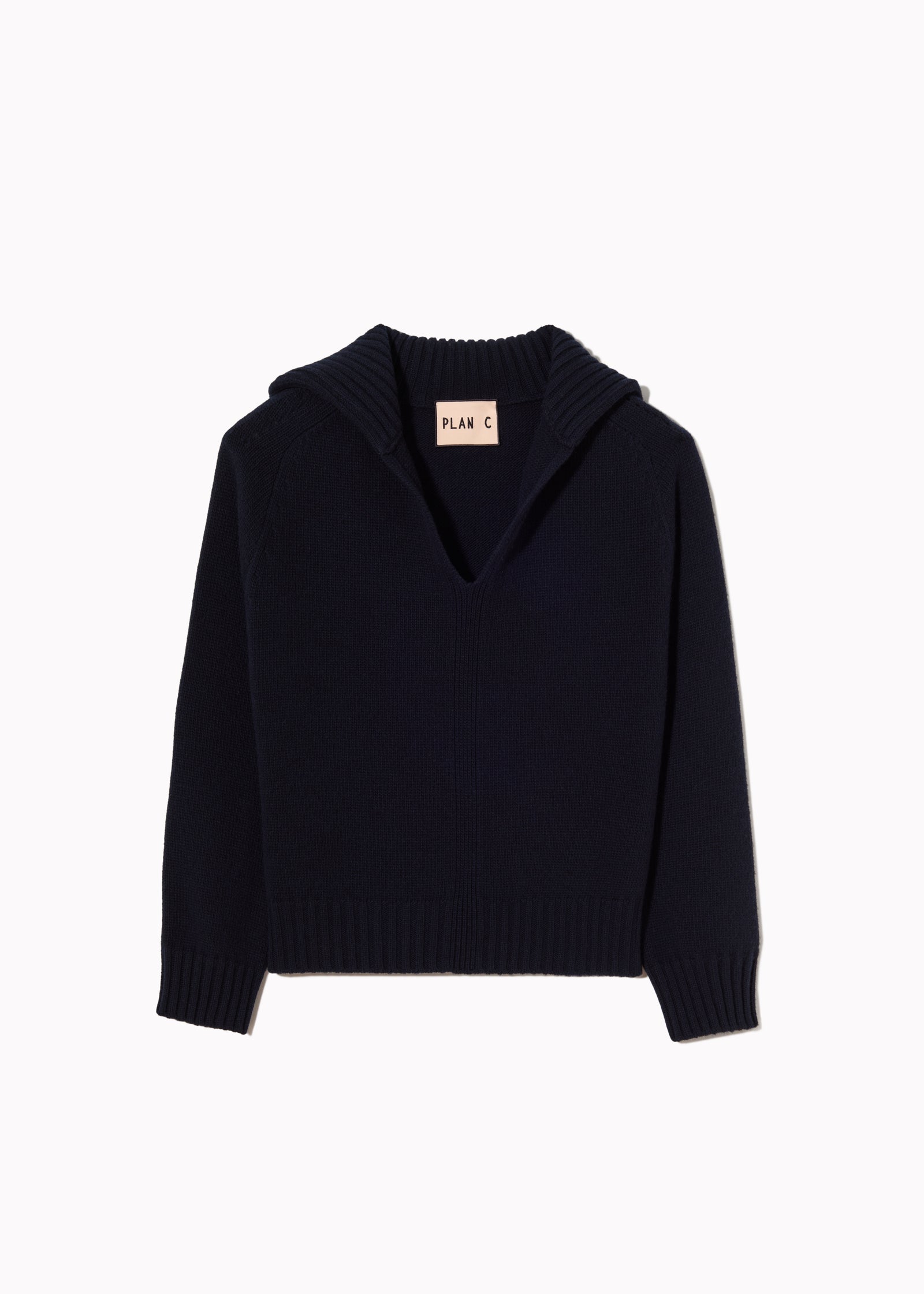 WOOL CASHMERE SAILOR V-NECK SWEATER