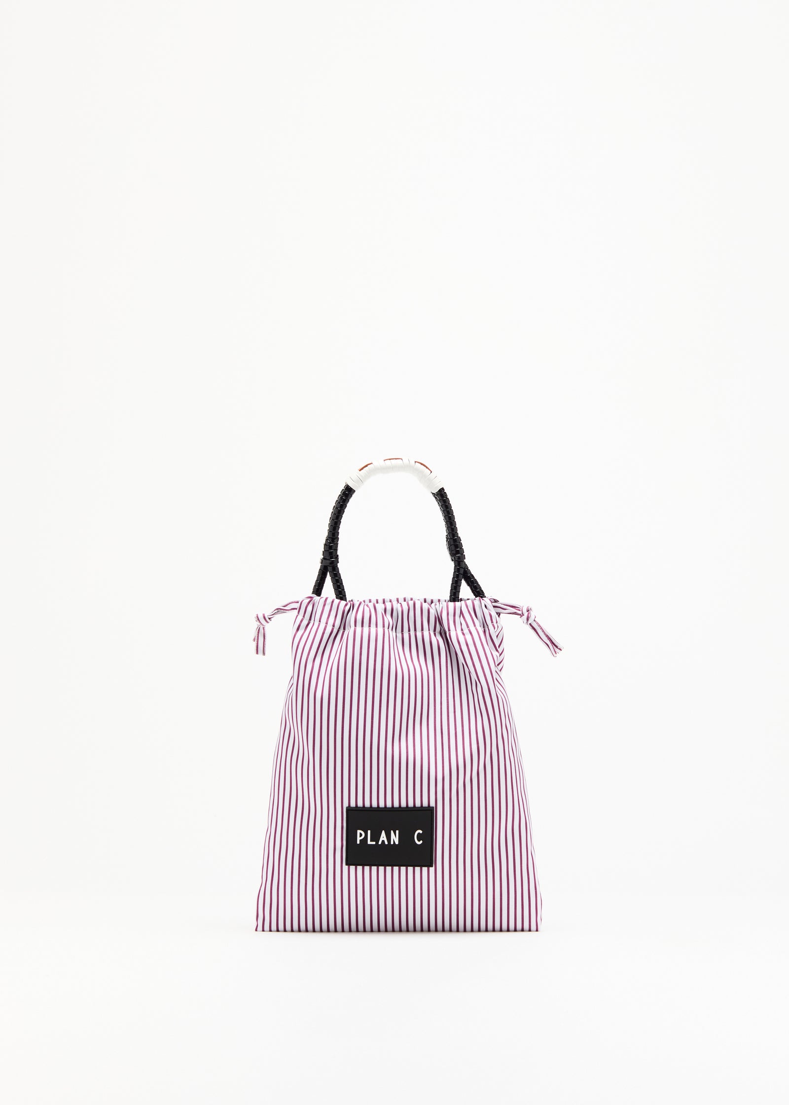 STRIPED POPELINE COULISSE SHOPPER