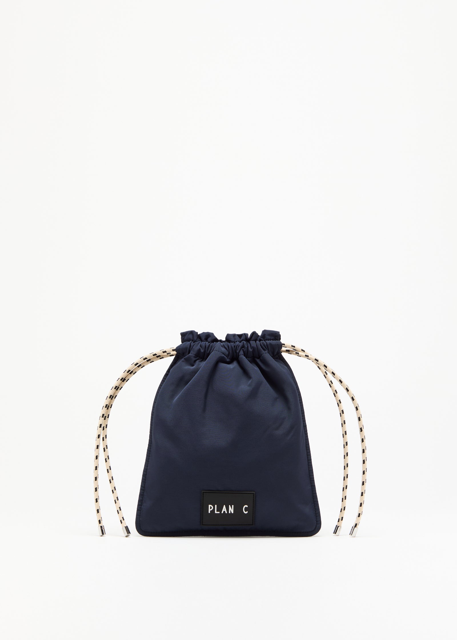 NAVY TAFFETA POUCH