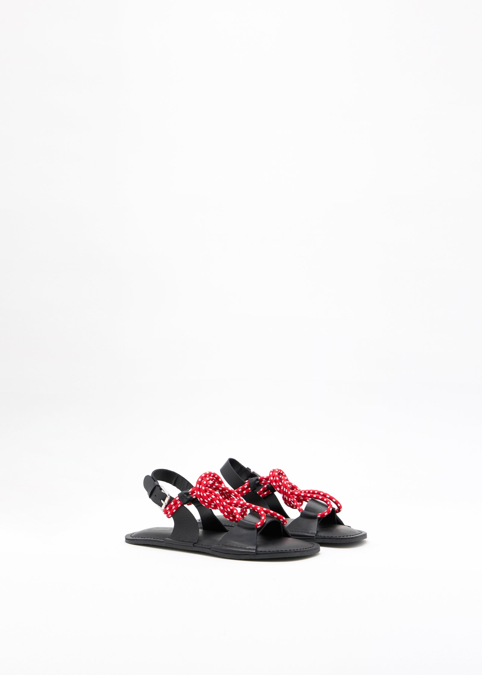 RED AND WHITE LEATHER SANDALS