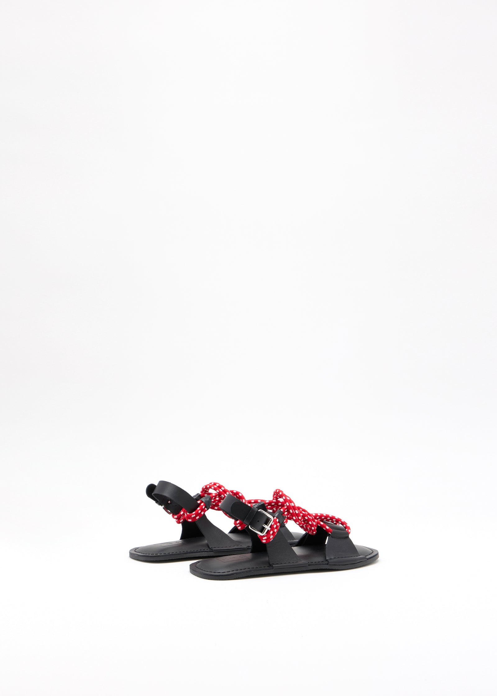 RED AND WHITE LEATHER SANDALS