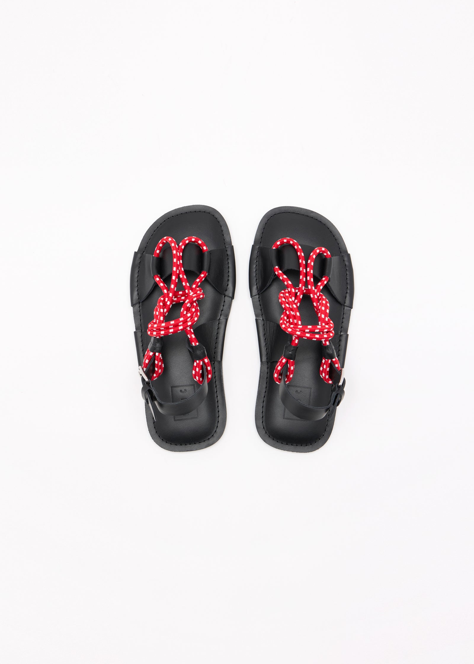 RED AND WHITE LEATHER SANDALS