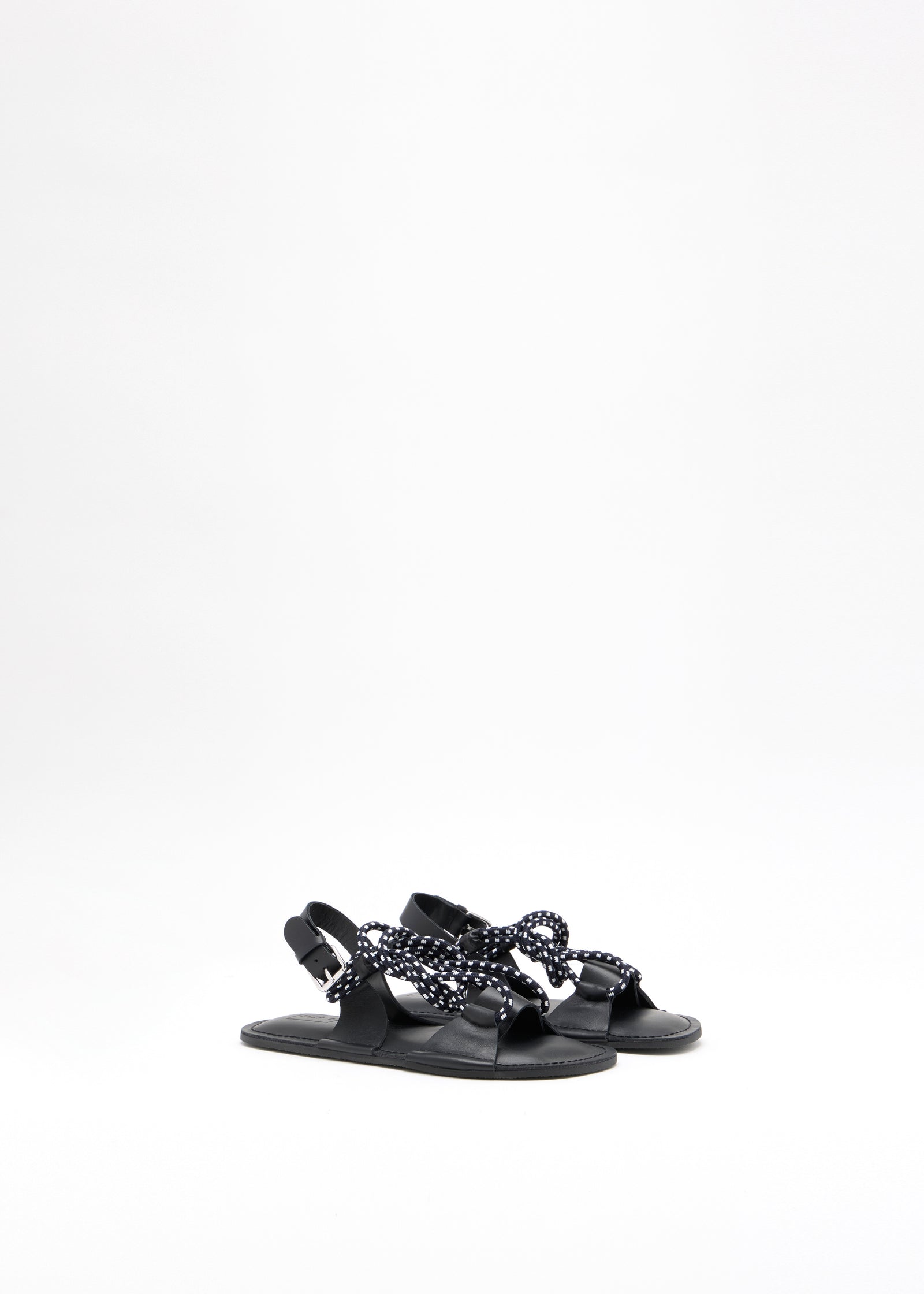 BLUE AND WHITE LEATHER SANDALS