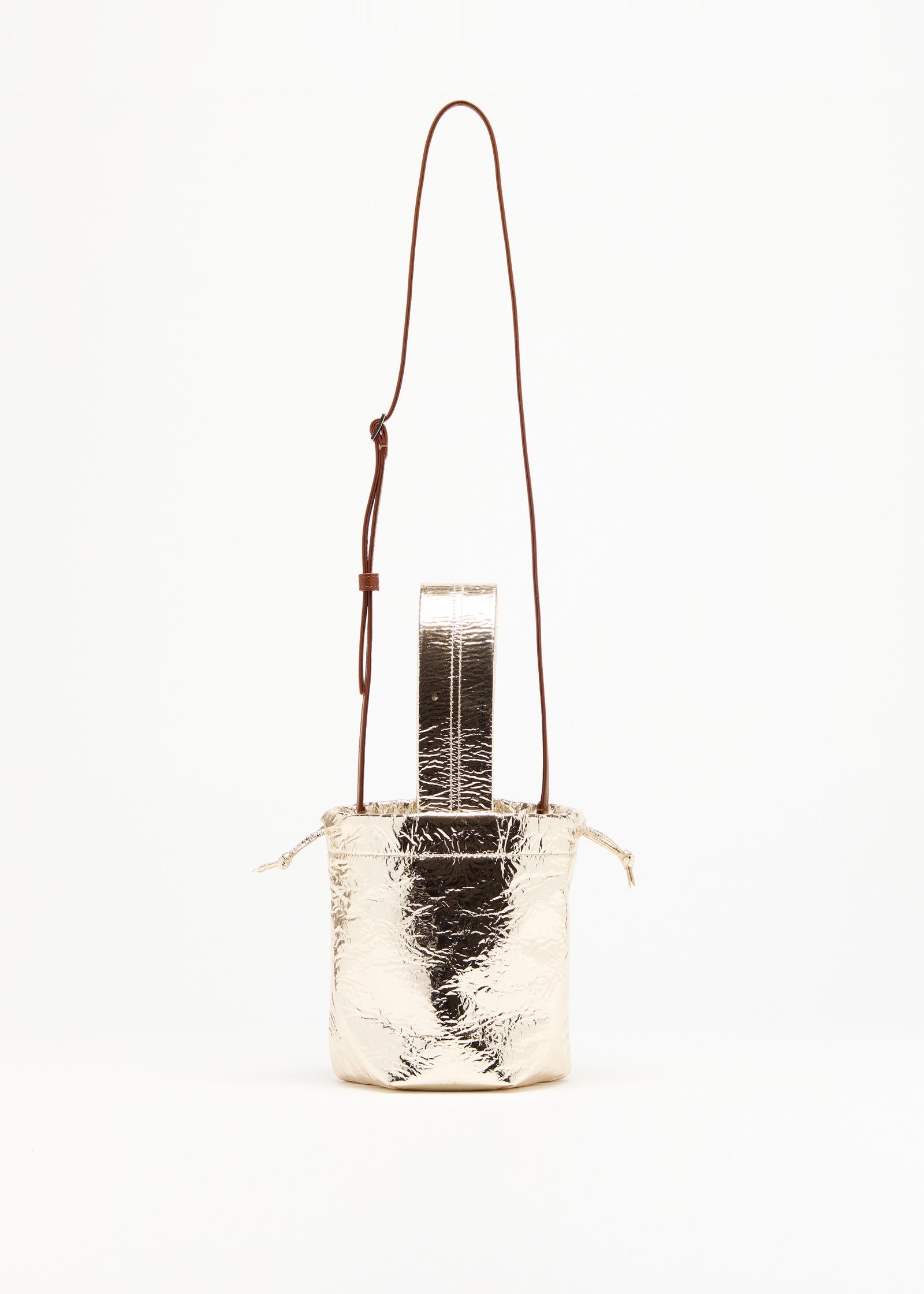 PLATINUM LAMBSKIN NAPPA BUCKET BAG