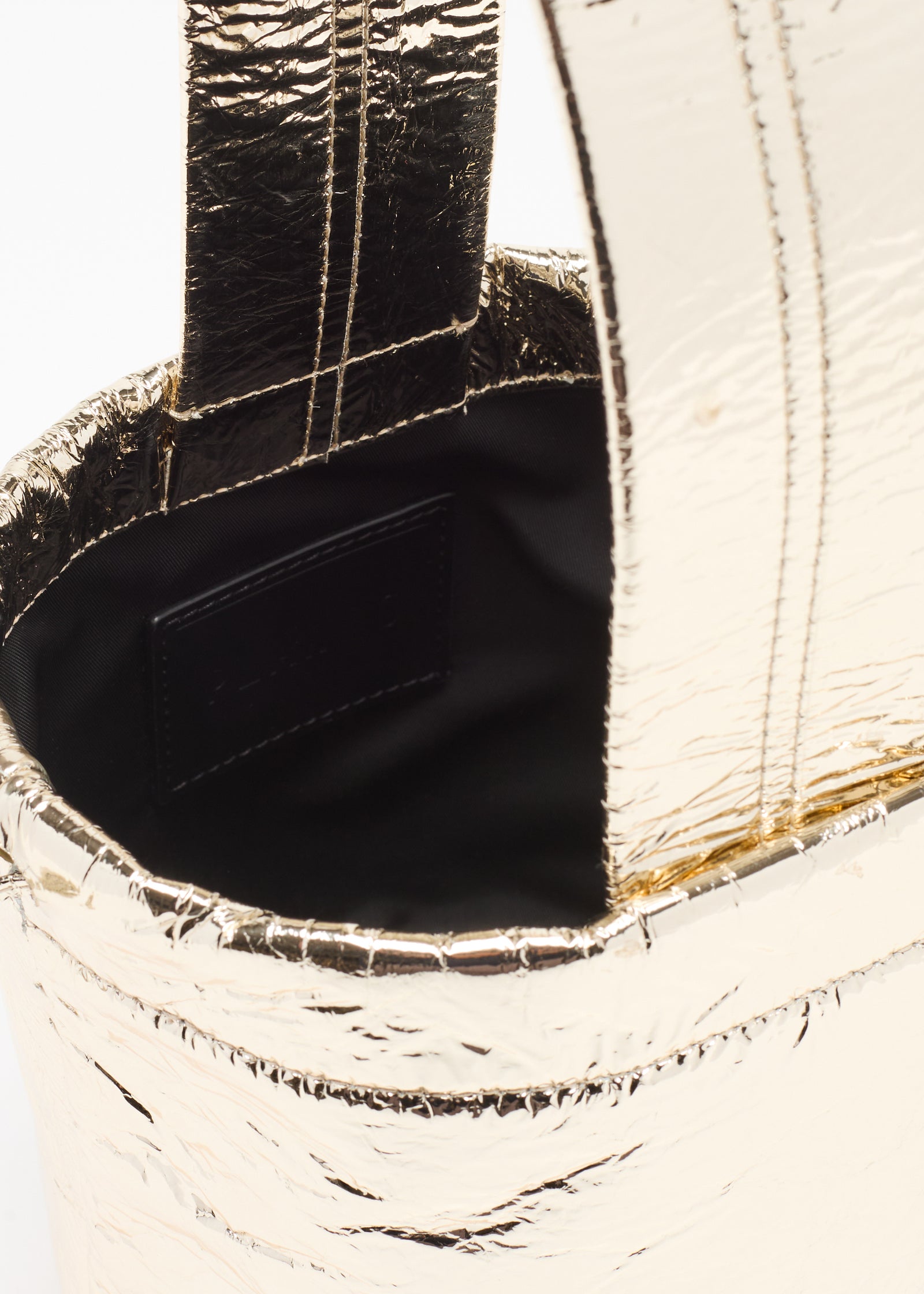 PLATINUM LAMBSKIN NAPPA BUCKET BAG