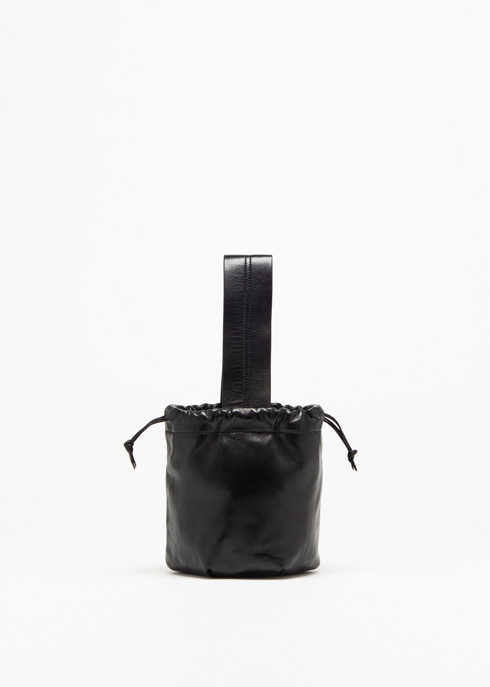 BLACK LAMBSKIN NAPPA BUCKET BAG