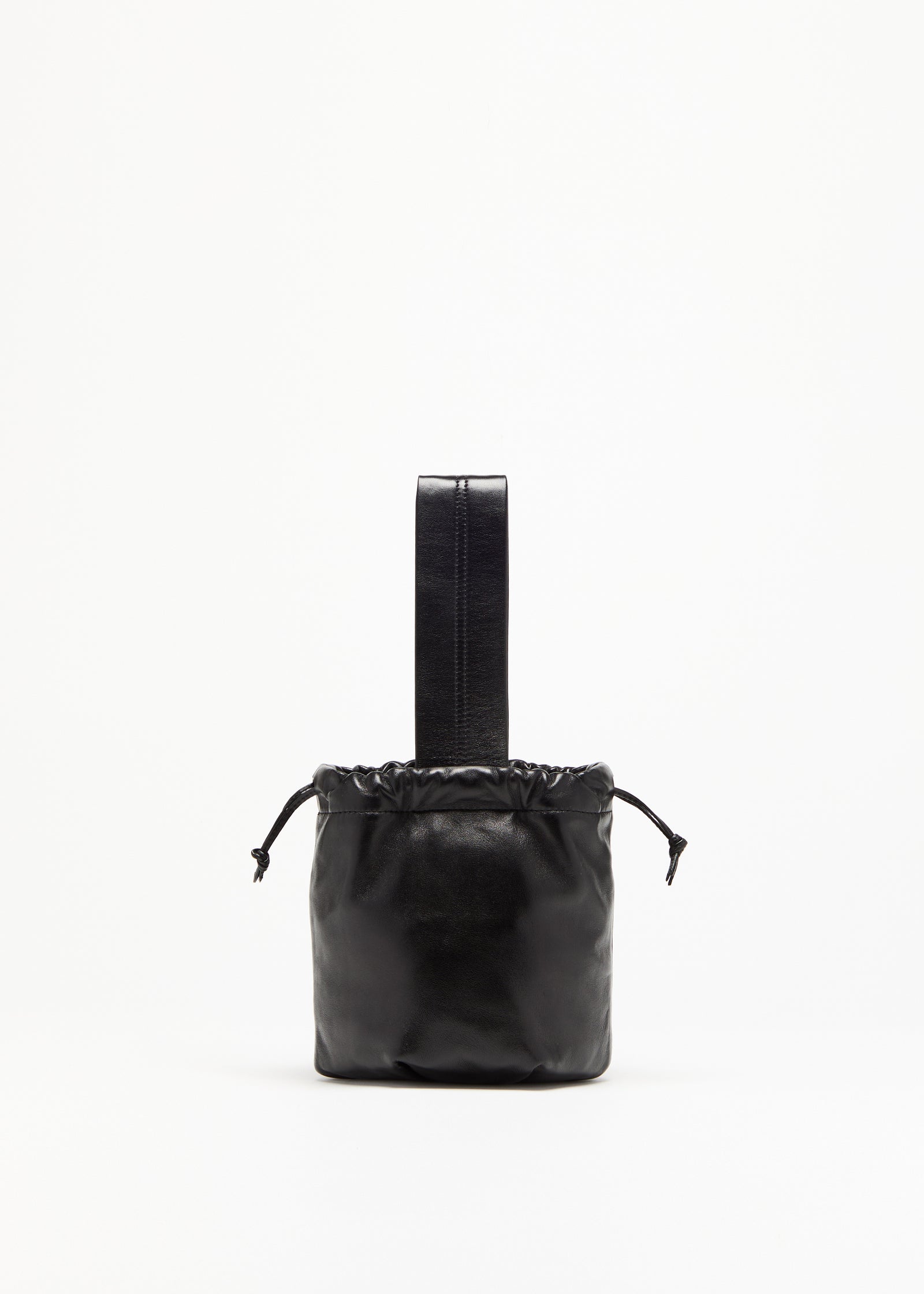 BLACK LAMBSKIN NAPPA BUCKET BAG