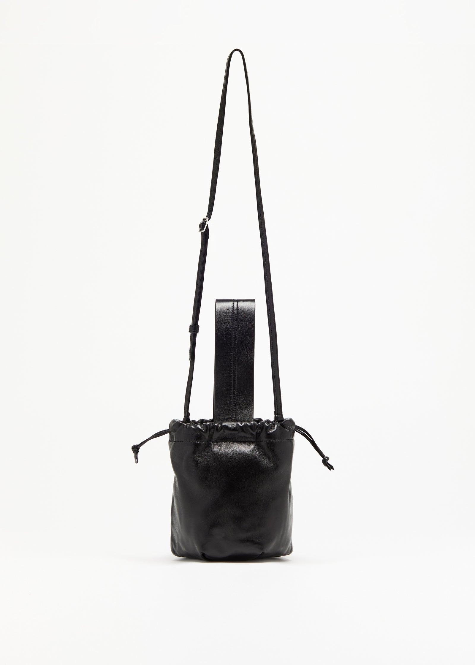 BLACK LAMBSKIN NAPPA BUCKET BAG