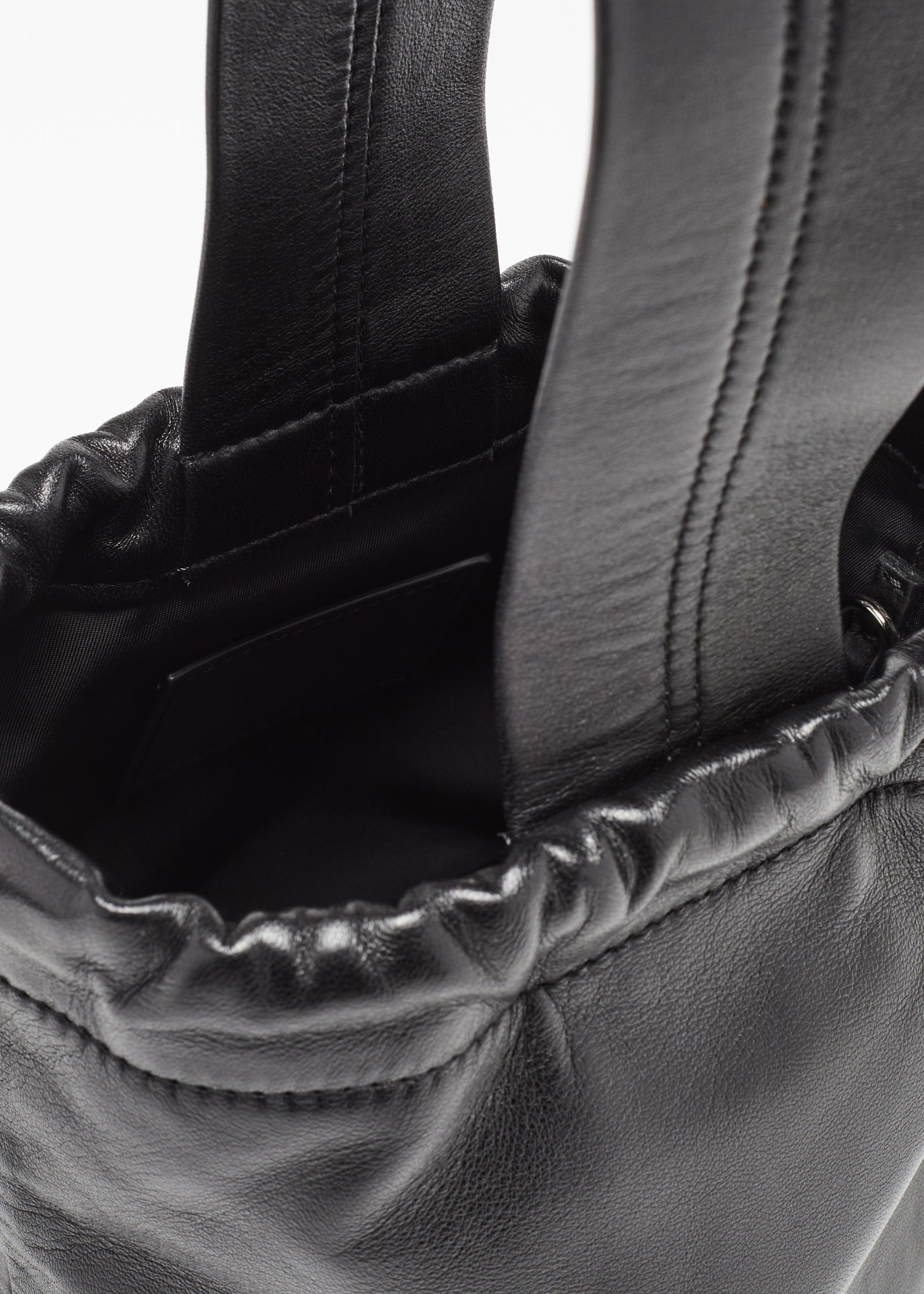 BLACK LAMBSKIN NAPPA BUCKET BAG