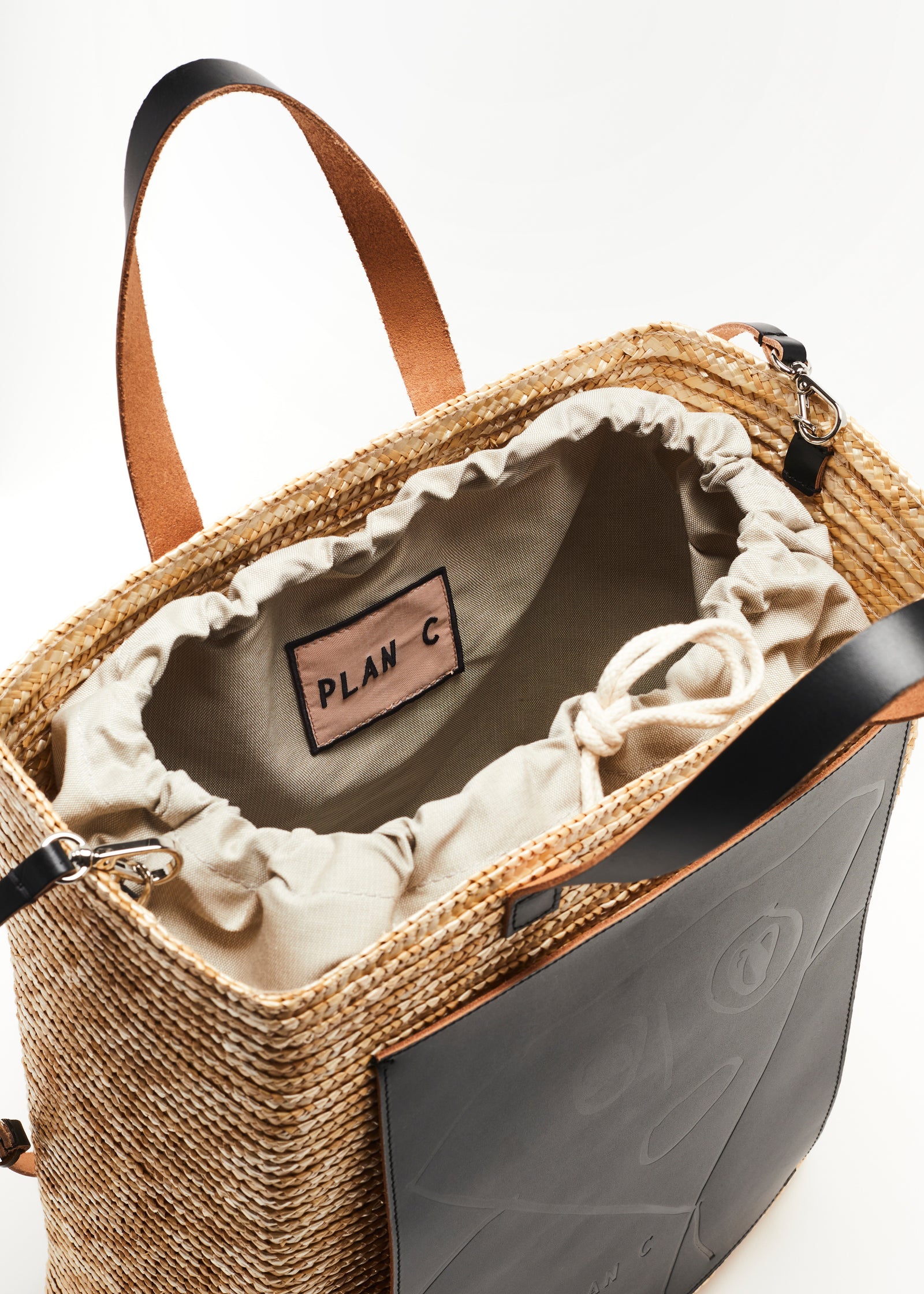 HANDMADE "PILI AND BIANCA" LARGE FLORENTINE STRAW BAG