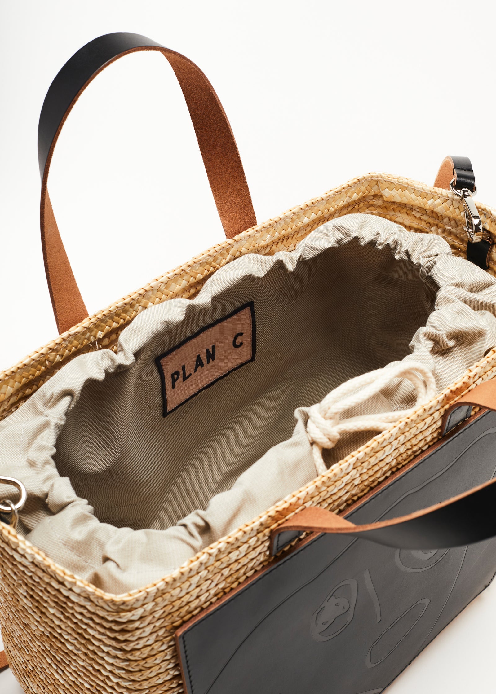HANDMADE "PILI AND BIANCA" MEDIUM FLORENTINE STRAW BAG