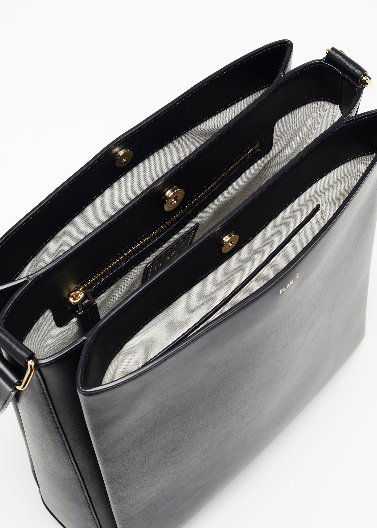 BLACK FOLDED TOTE BAG