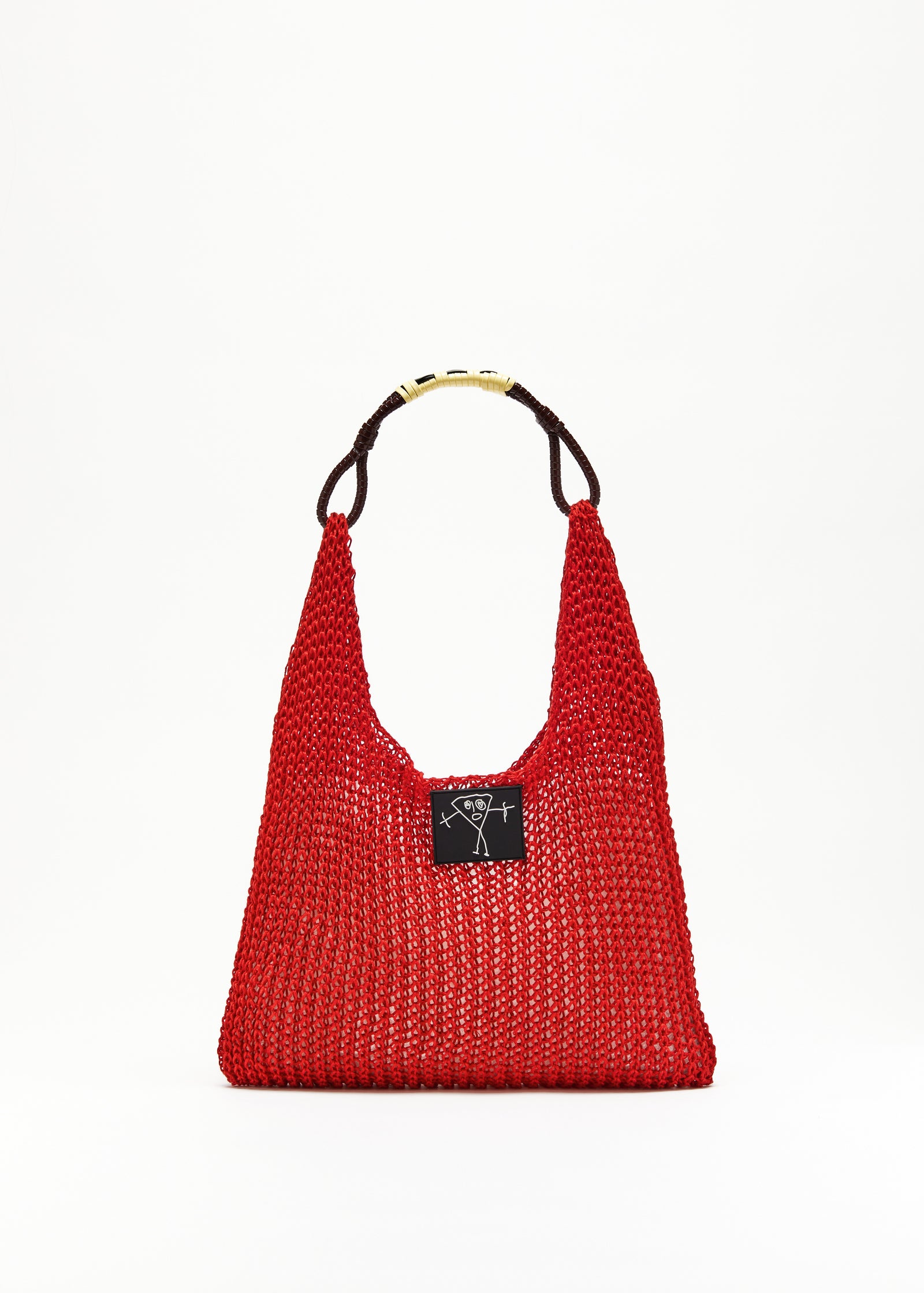 RED LINEN MESH BAG