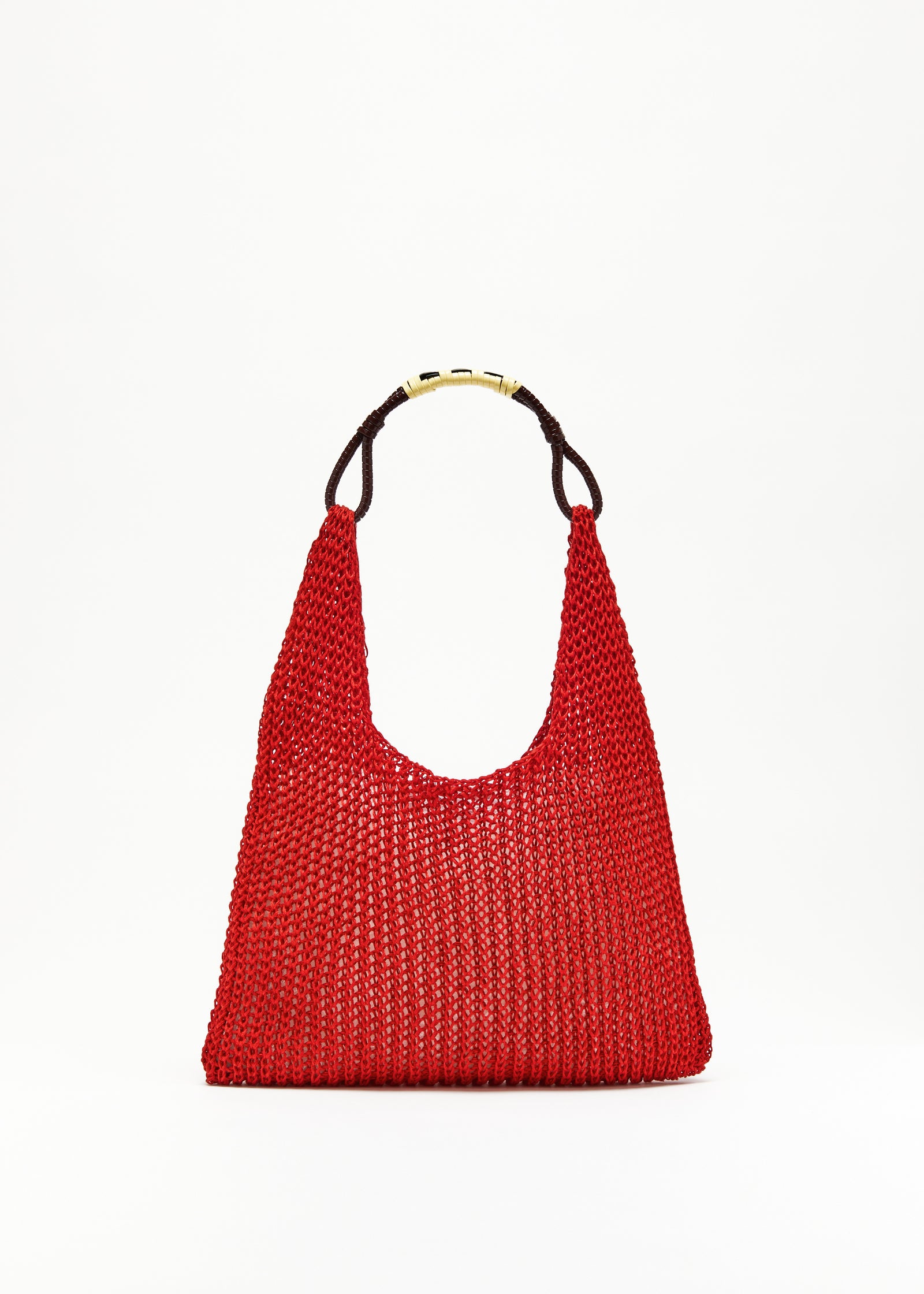 RED LINEN MESH BAG