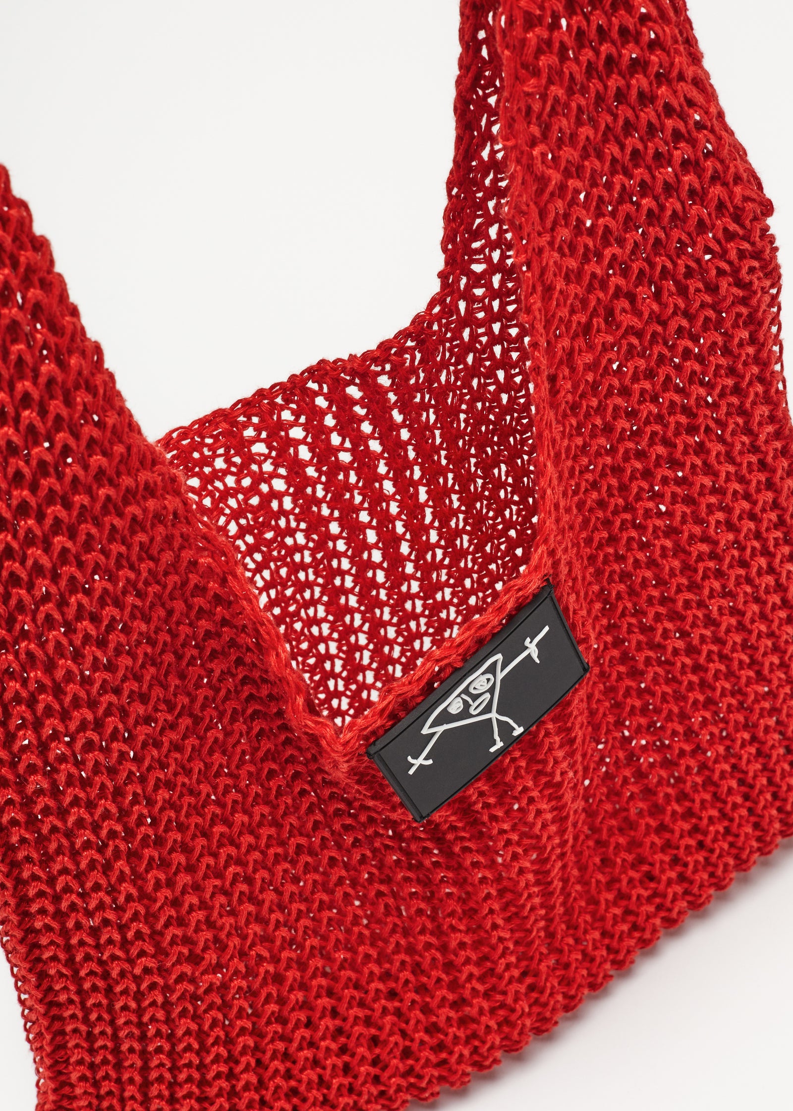 RED LINEN MESH BAG
