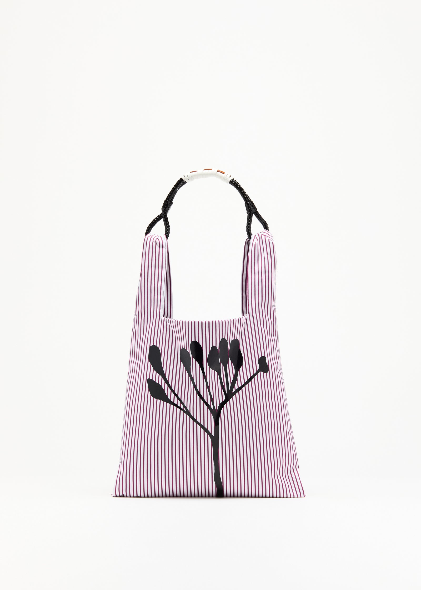 STRIPED POPELINE SHOPPER