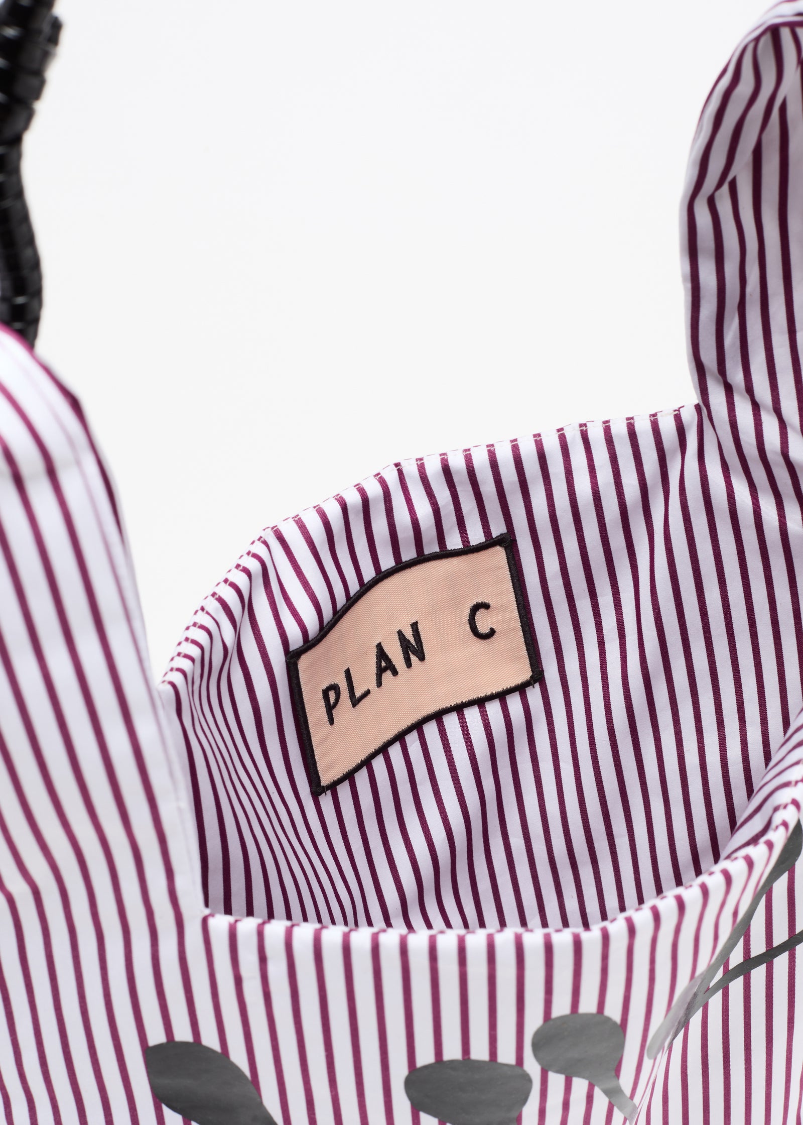 STRIPED POPELINE SHOPPER