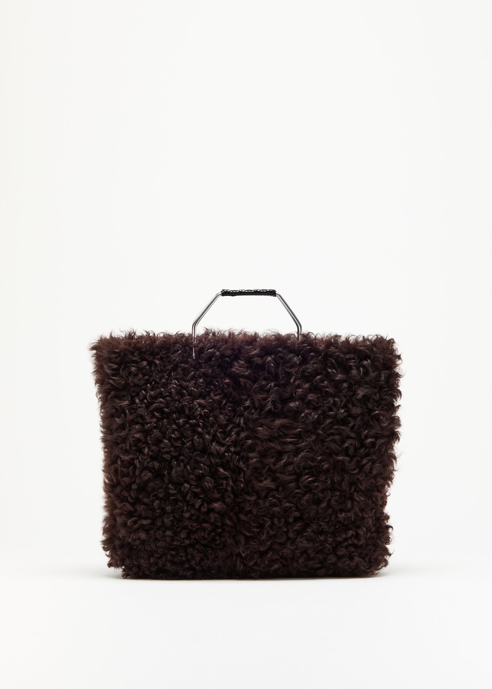 CHESTNUT SHEARLING BEACH BAG