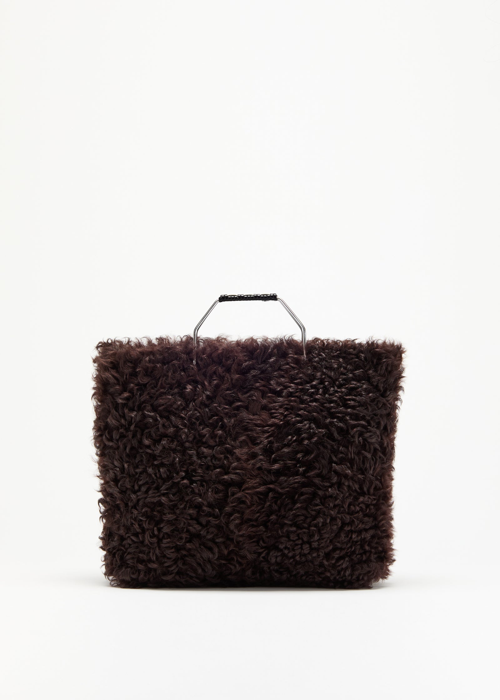 CHESTNUT SHEARLING BEACH BAG